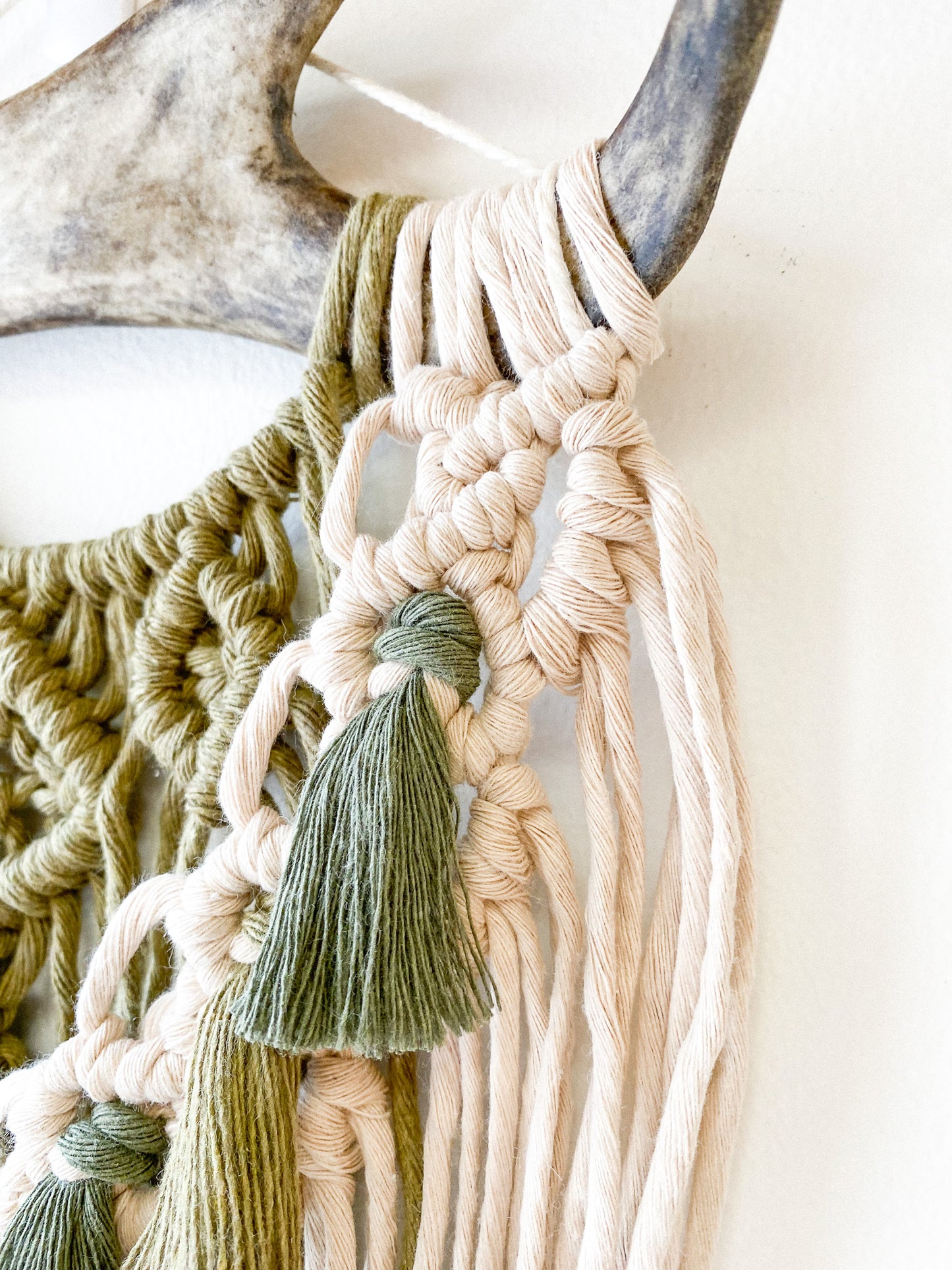 Sage + Pine Caribou Antler Macrame by Wares by Maegan