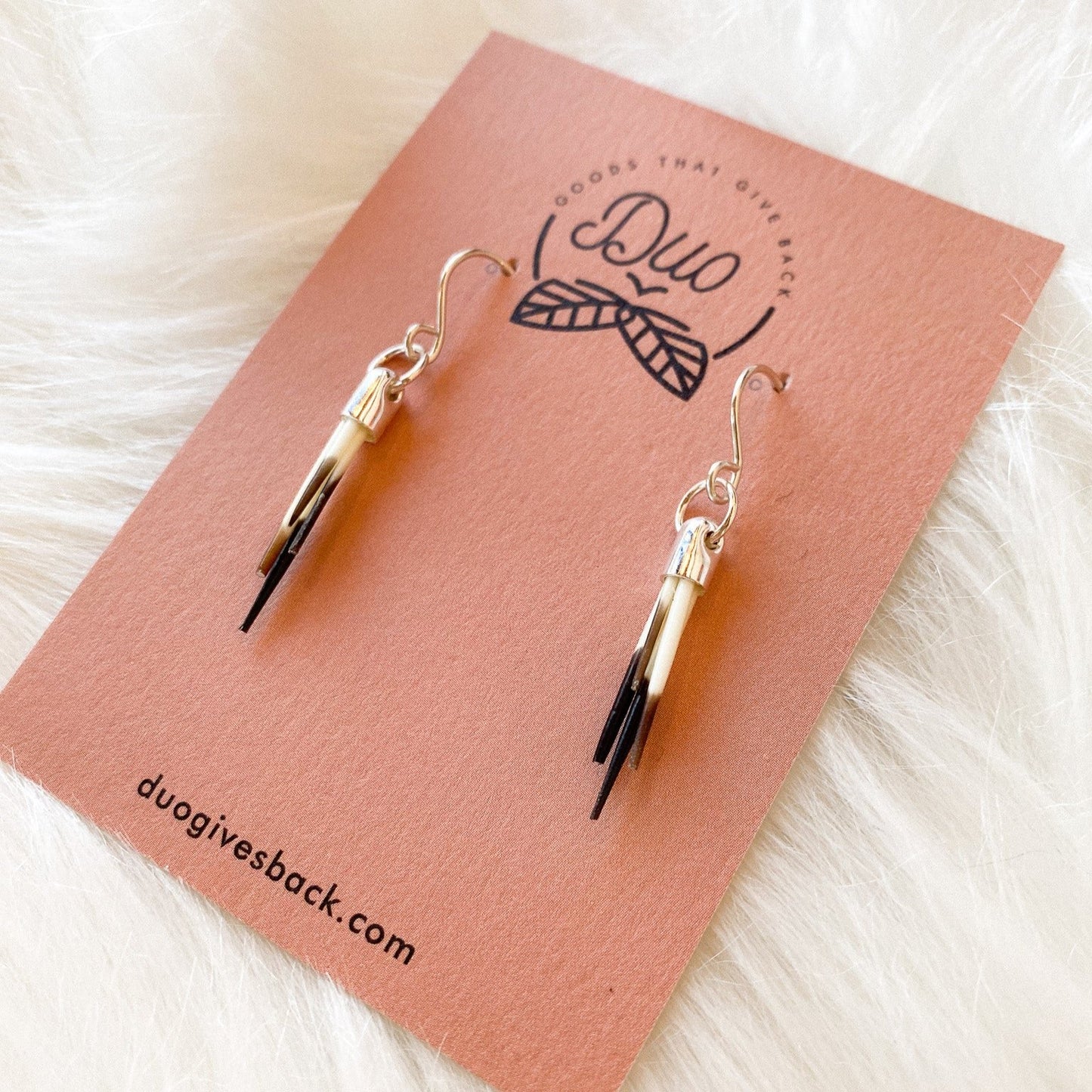 Quill Fringe Sterling Silver Earrings by DUO Goods