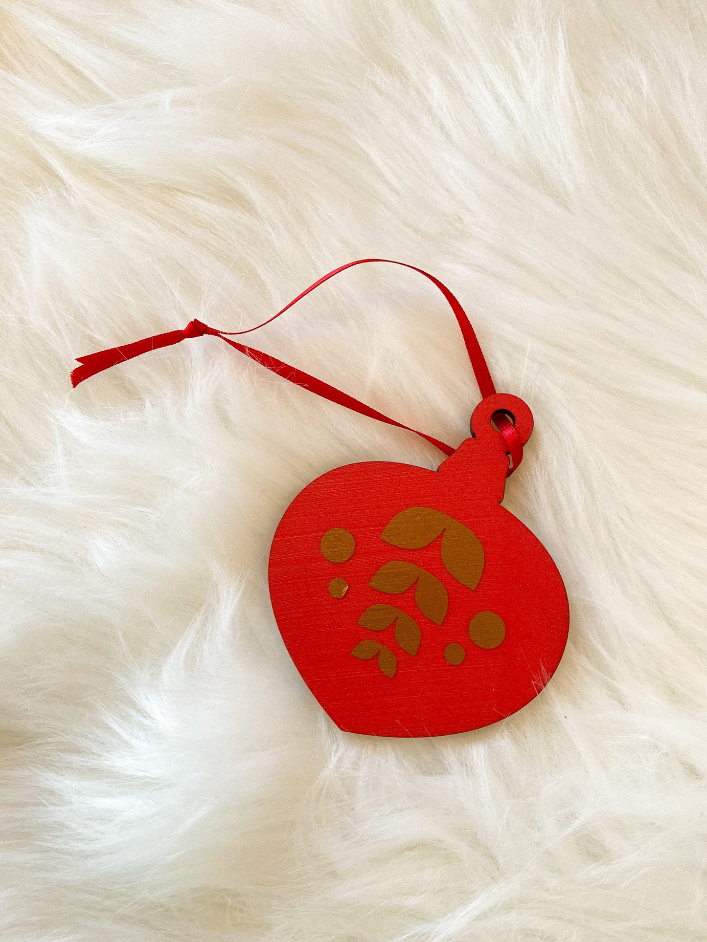 Wood Red + Copper Ornament