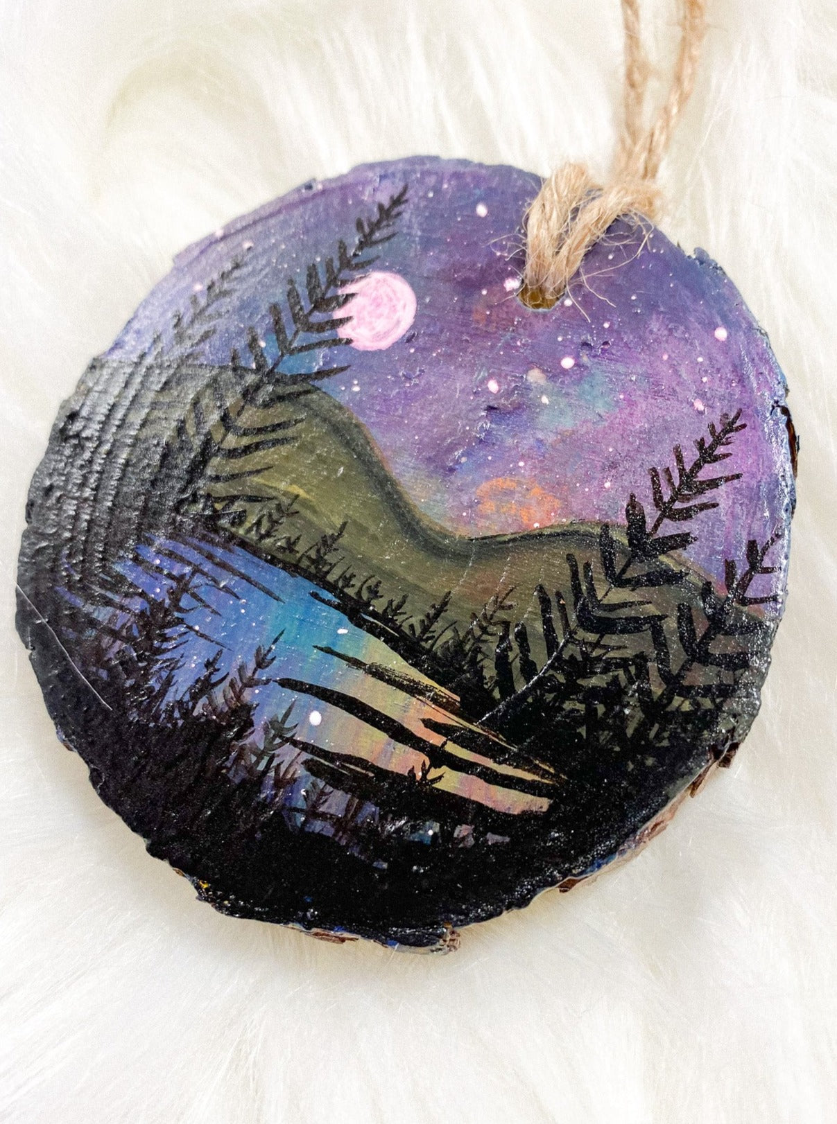 Moonscape Hand-Painted Ornament by Brittany Montour
