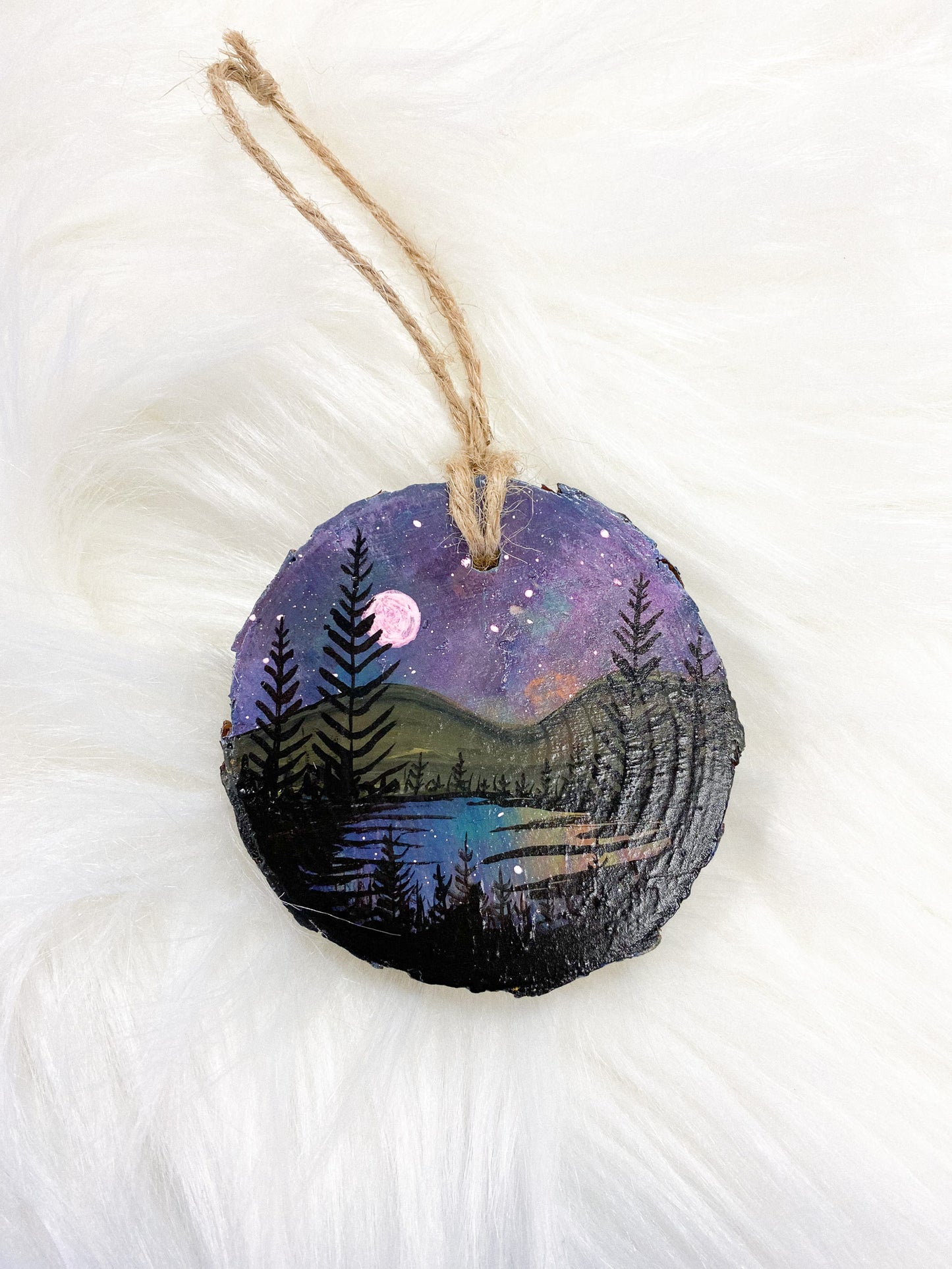 Moonscape Hand-Painted Ornament by Brittany Montour