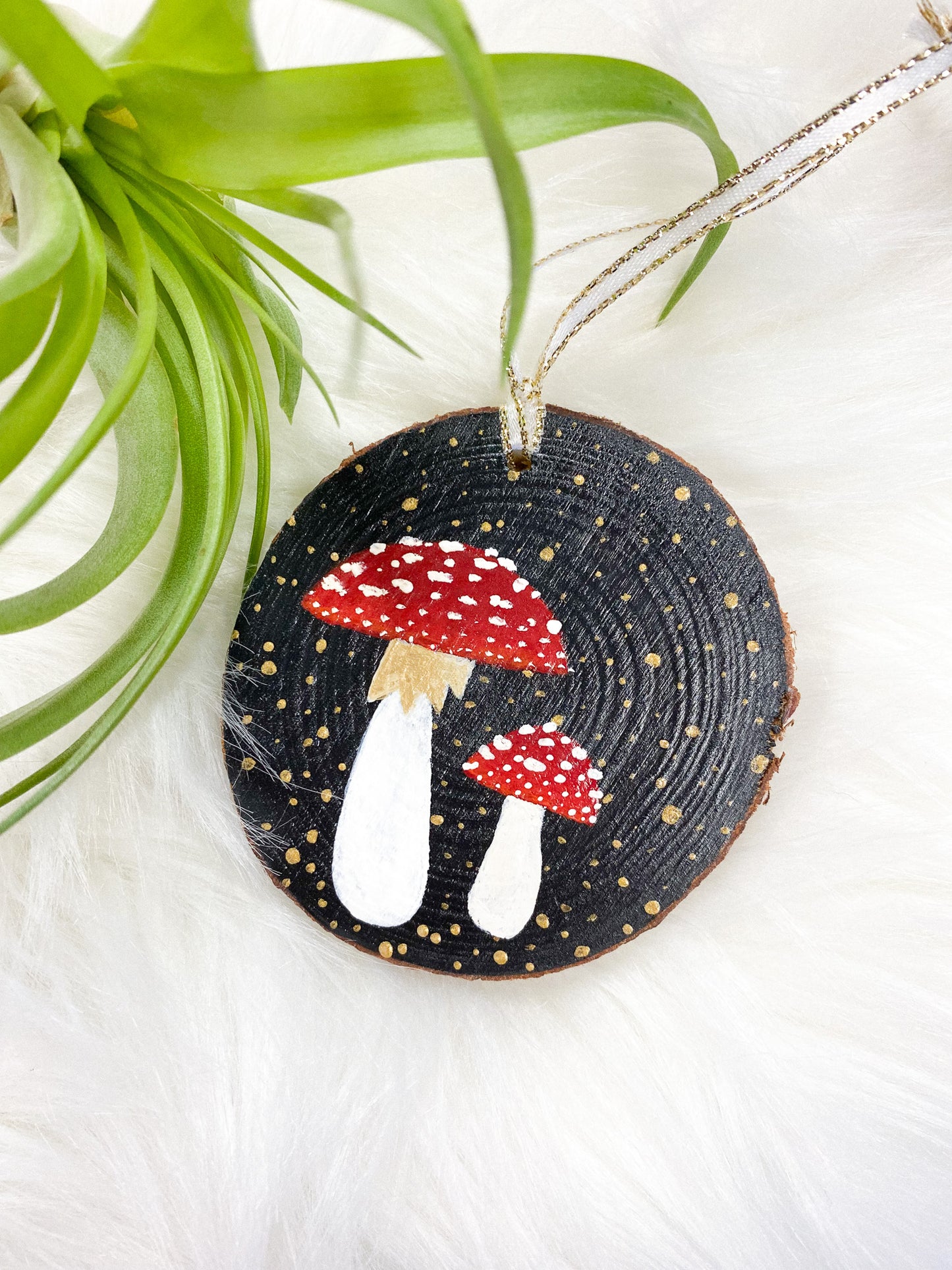 Amanita Night Hand-Painted Ornament by Brittany Montour
