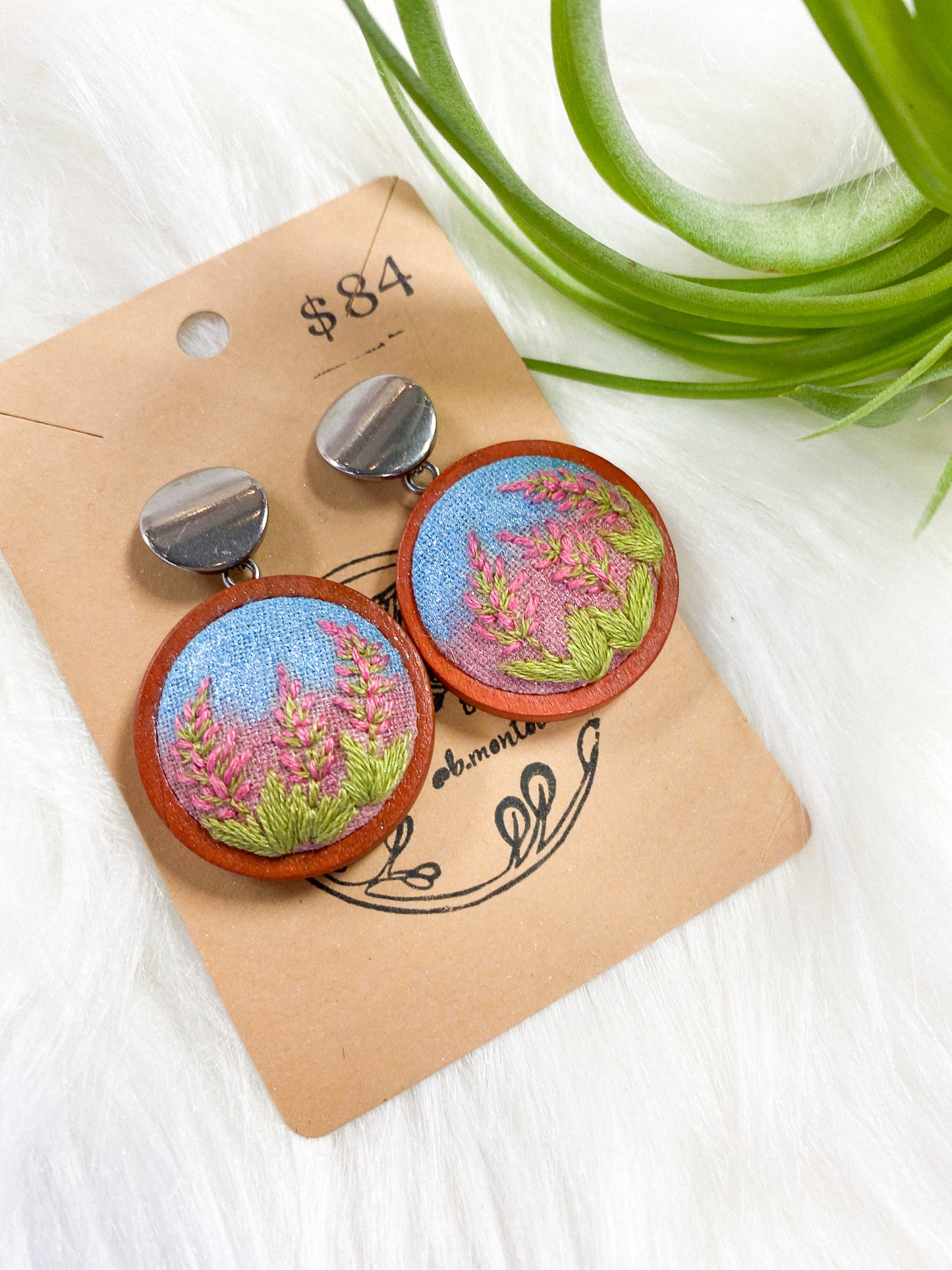 Glitter + Fireweed Earrings by Brittany Montour