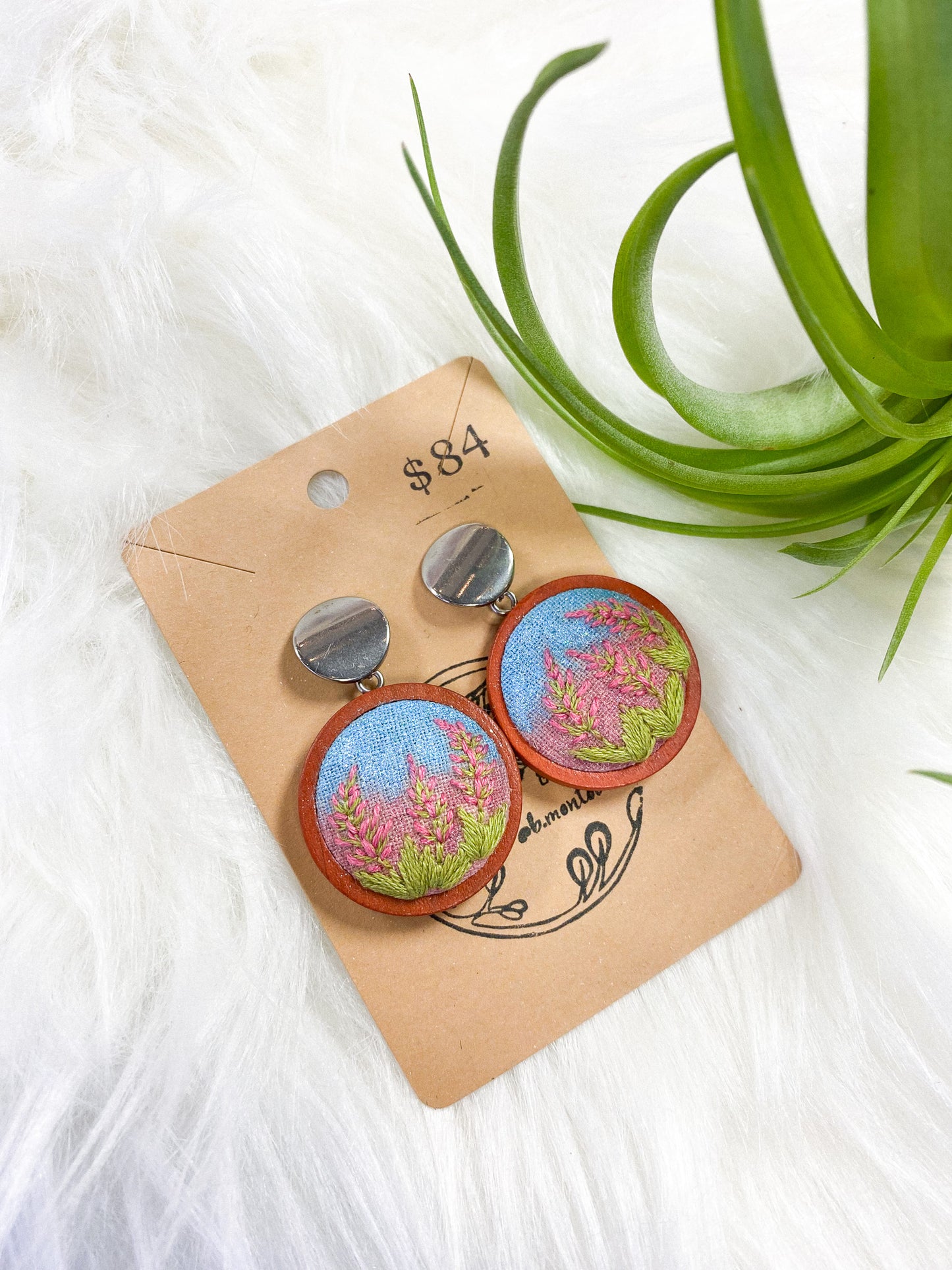 Glitter + Fireweed Earrings by Brittany Montour
