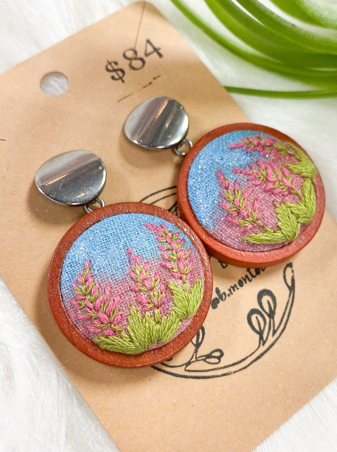 Glitter + Fireweed Earrings by Brittany Montour