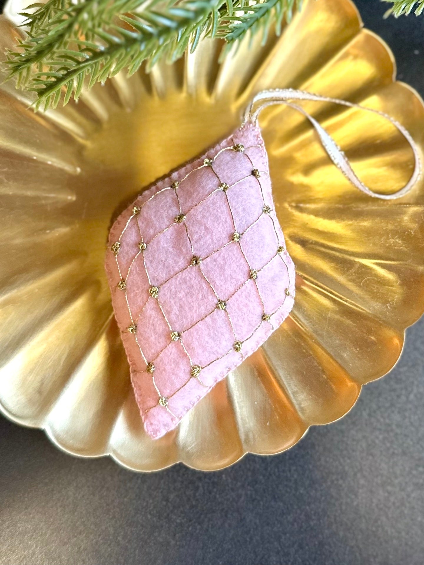 Pink Lace Felt Ornament by Brittany Montour