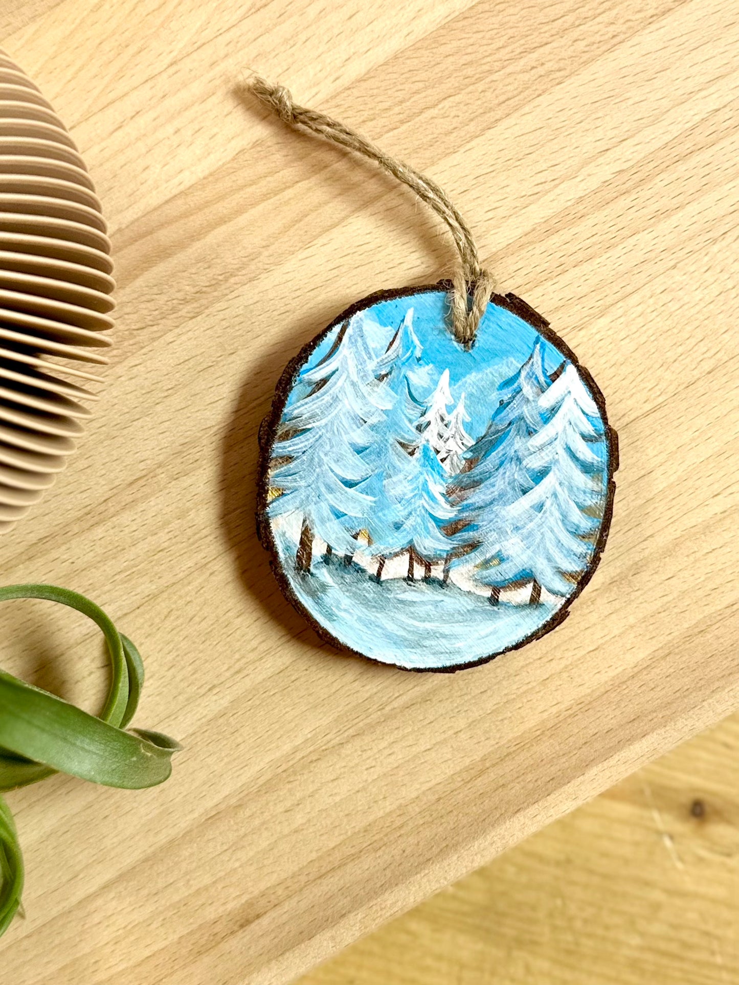 Blue Winter Hand-Painted Ornament by Brittany Montour
