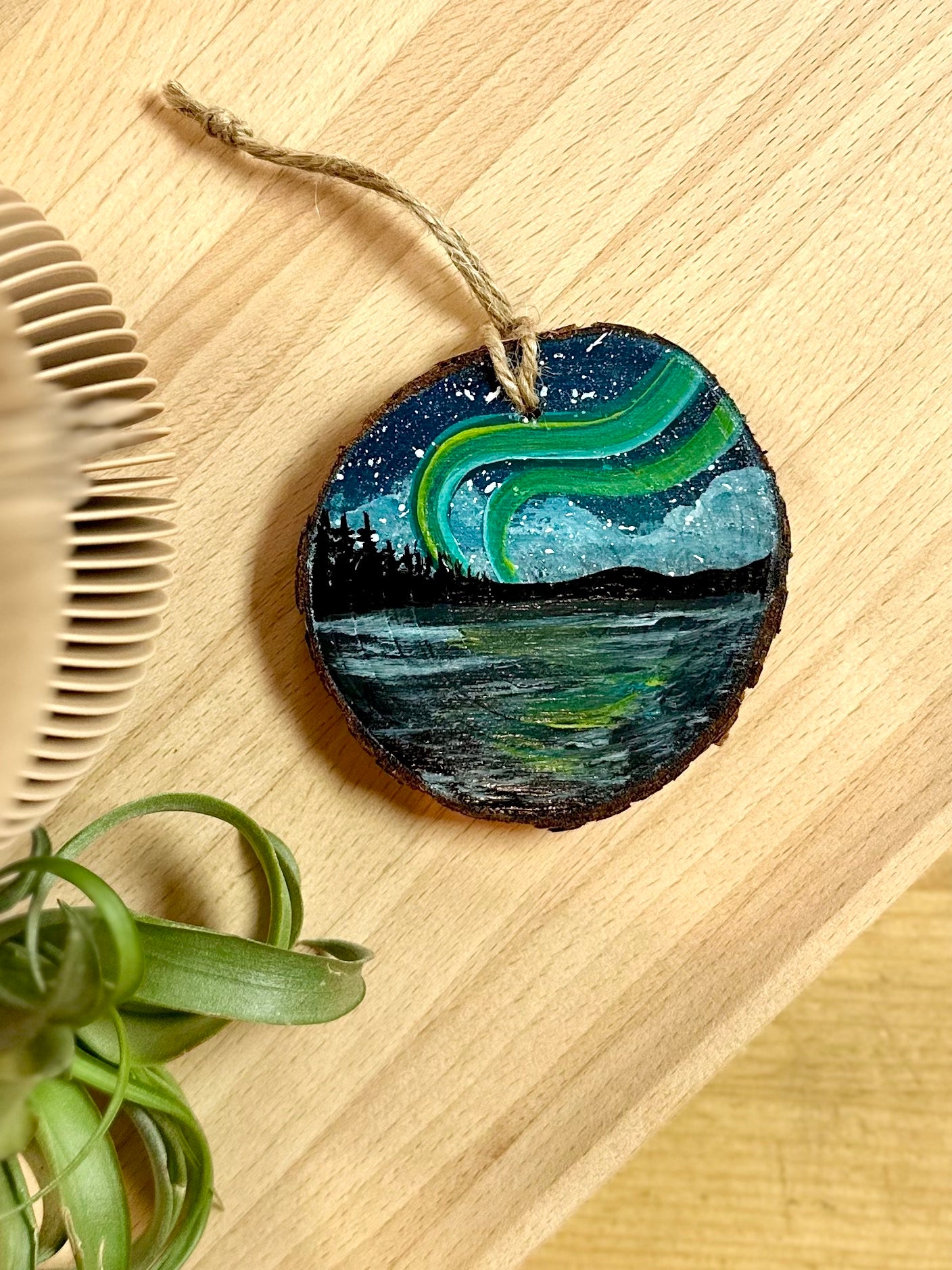Aurora Waves Hand-Painted Ornament by Brittany Montour