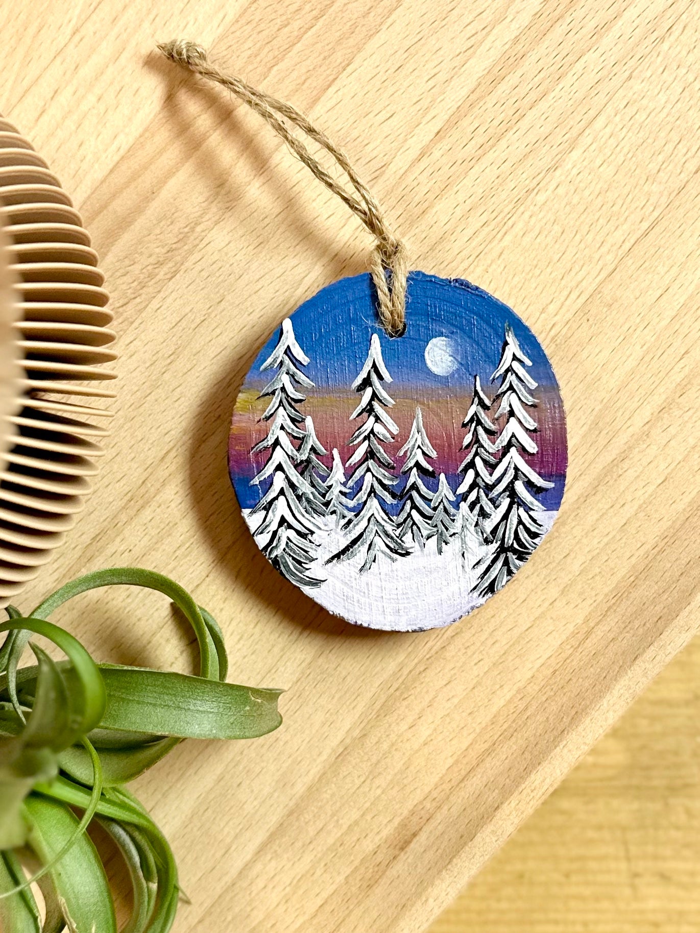 Moonlit Night Hand-Painted Ornament by Brittany Montour