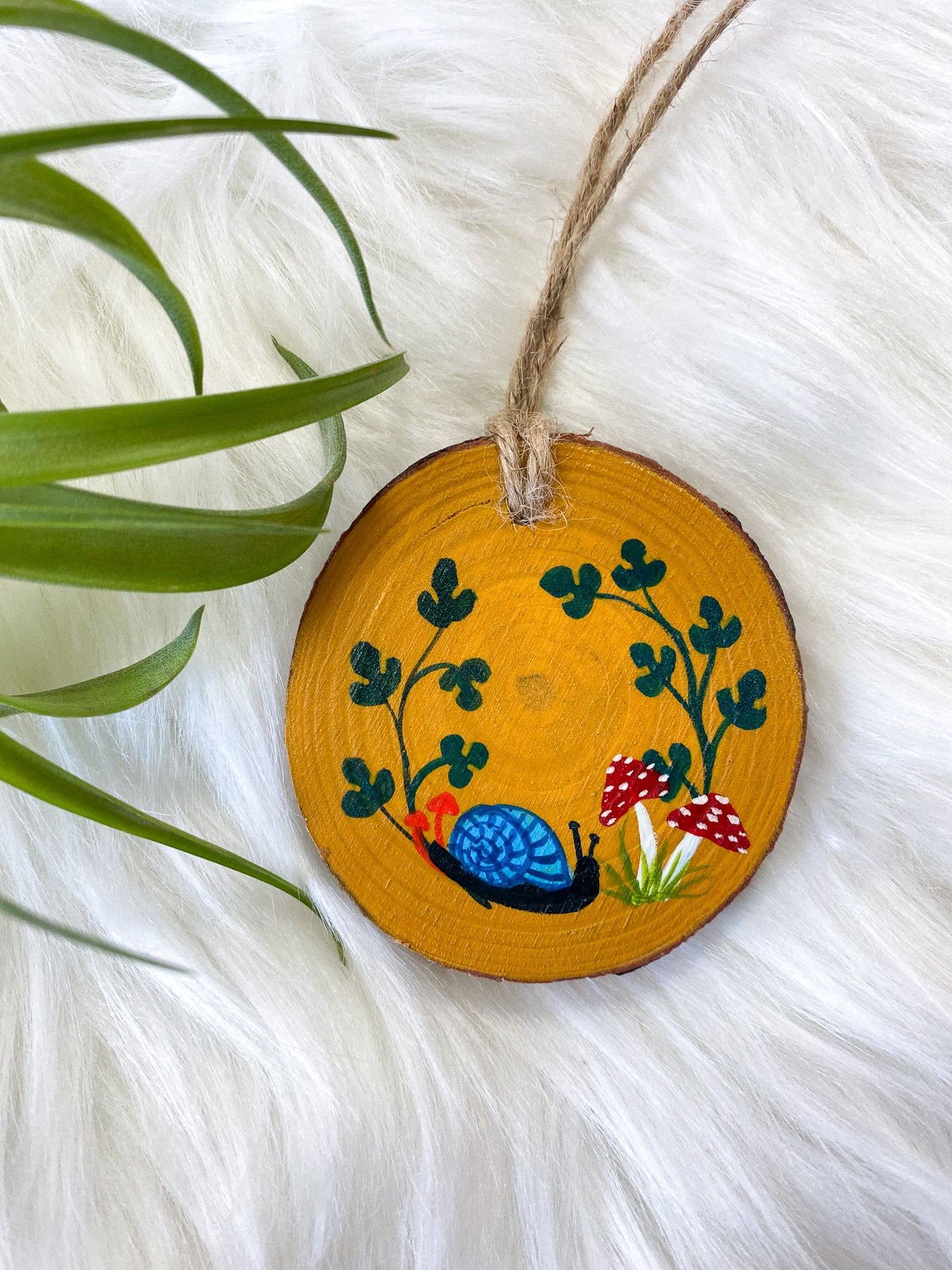 Snail + Amanitas Hand-Painted Ornament by Brittany Montour
