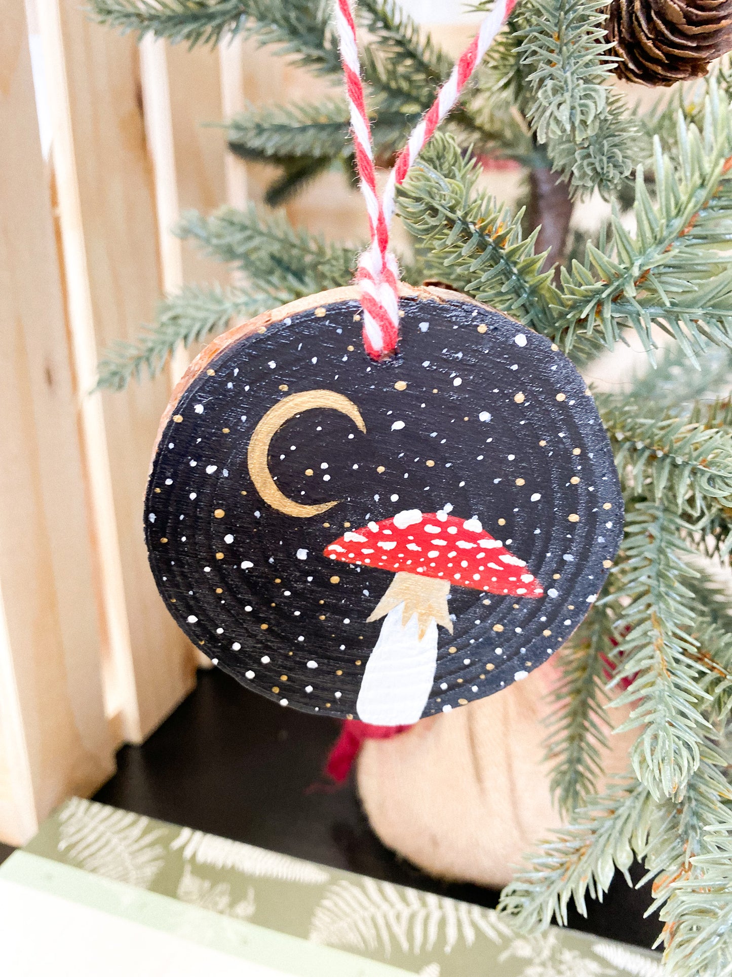Amanita Night Hand-Painted Ornament by Brittany Montour