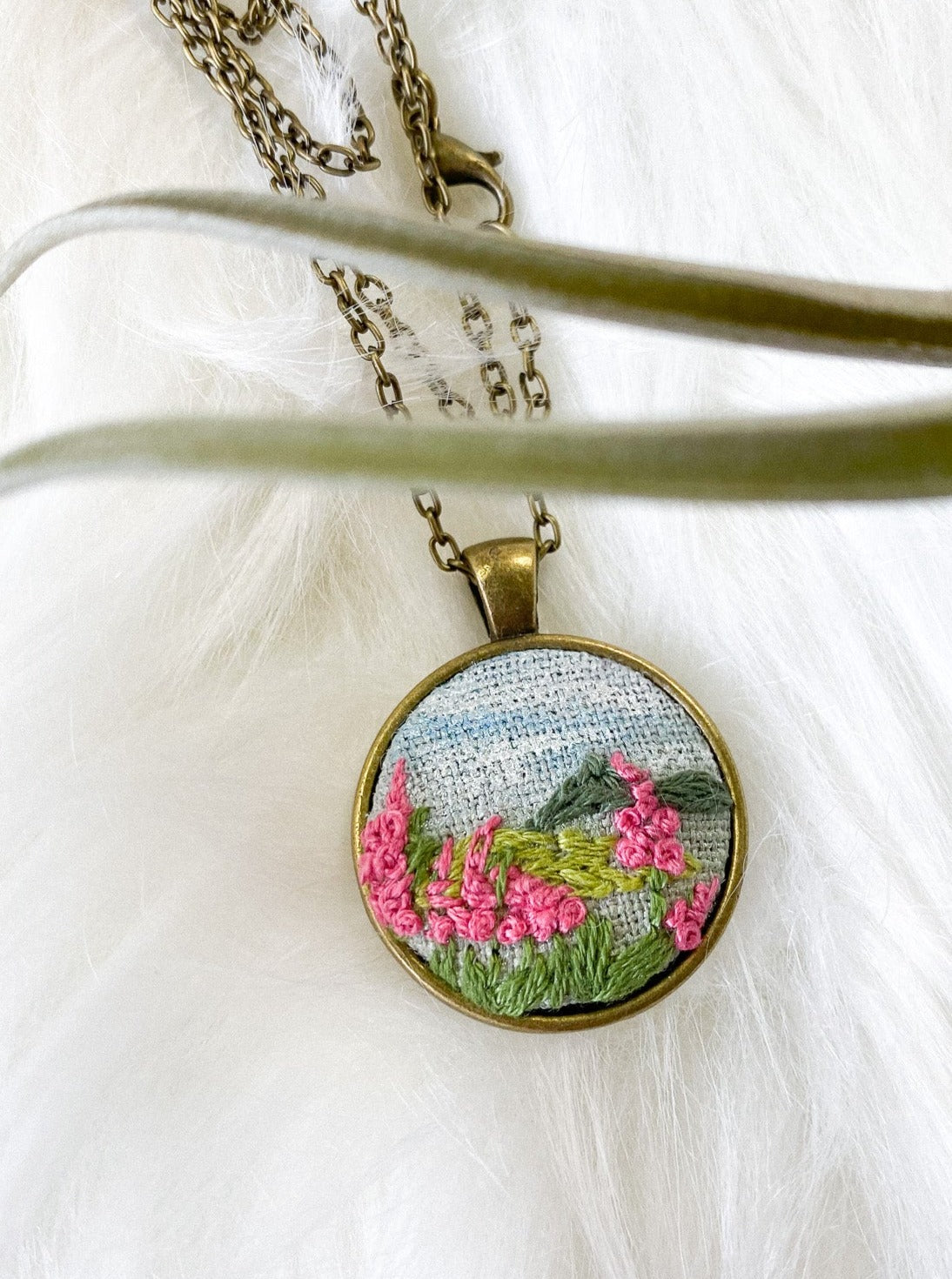 Blue Skies + Fireweed Necklace by Brittany Montour