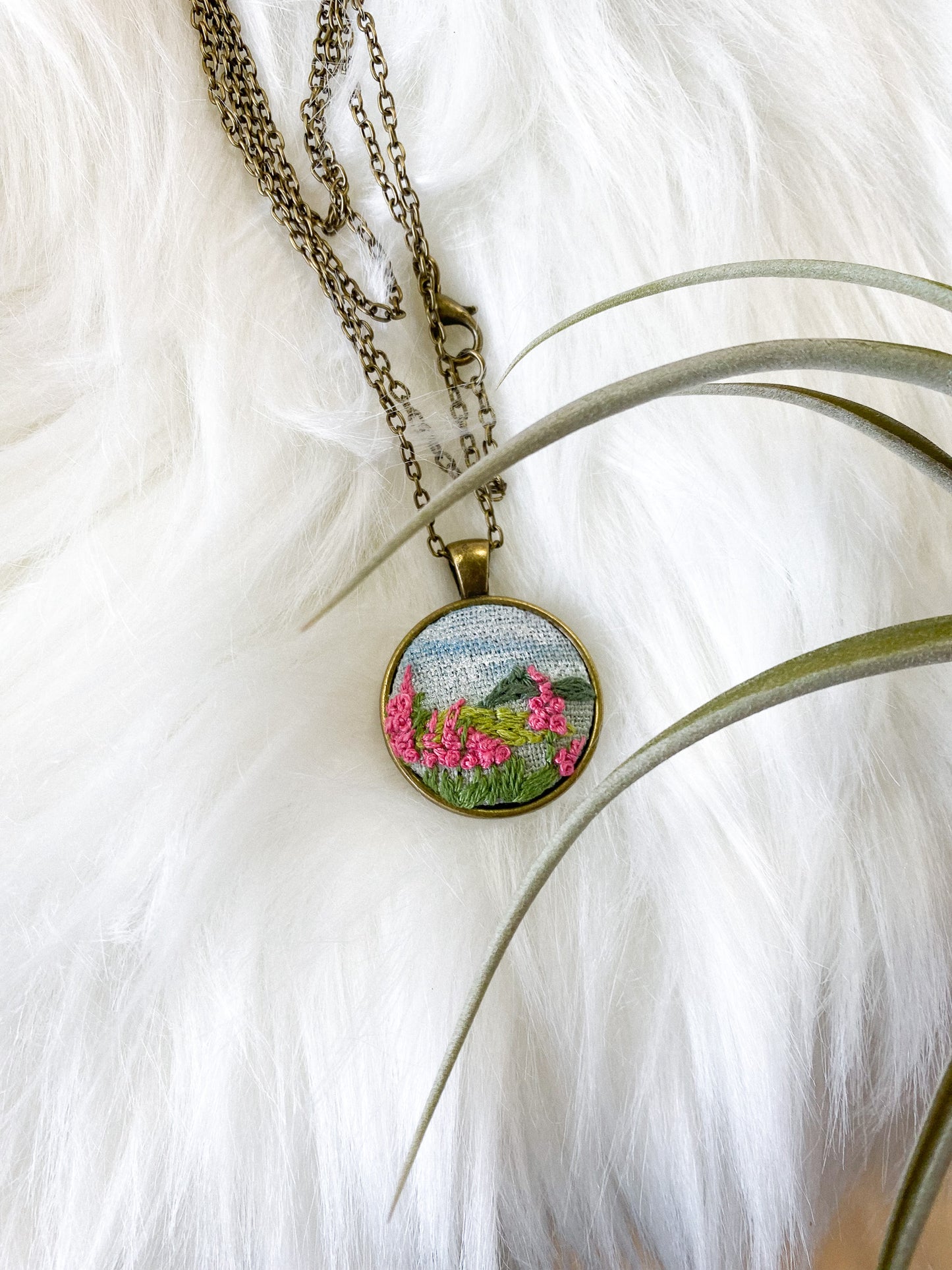 Blue Skies + Fireweed Necklace by Brittany Montour