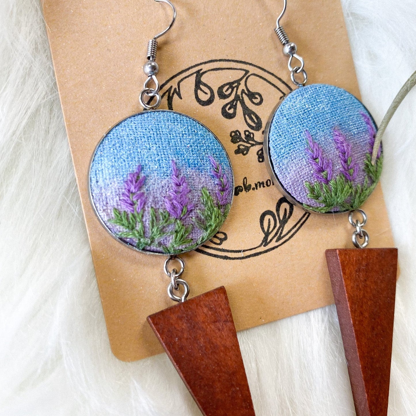 Glitter + Lupine Earrings by Brittany Montour