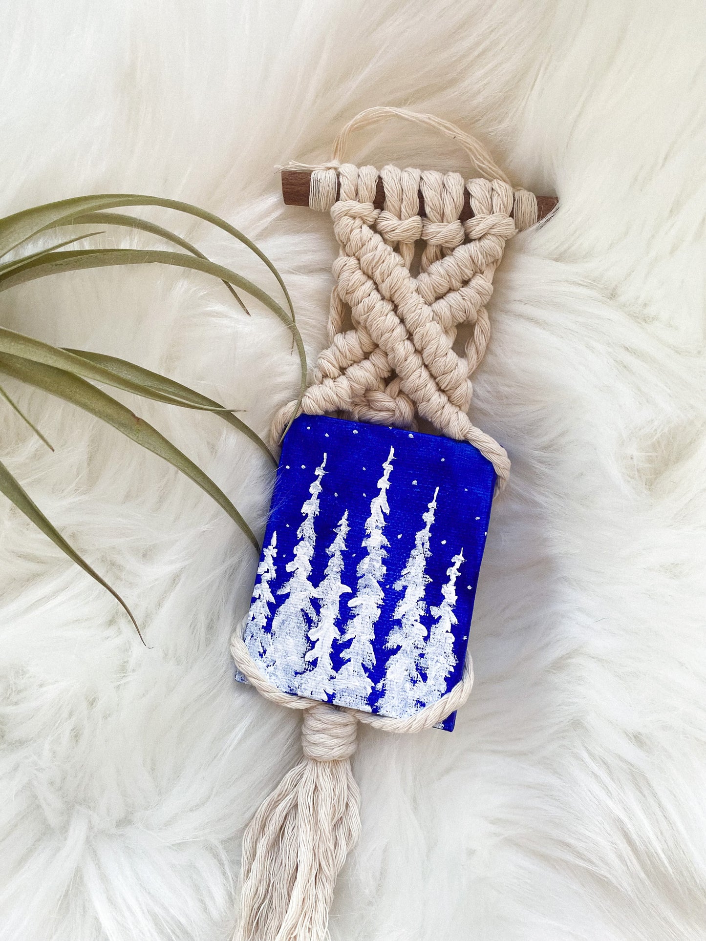 Snow Day Macrame + Mini Original Painting by Wares by Maegan + Art by Anya Toelle