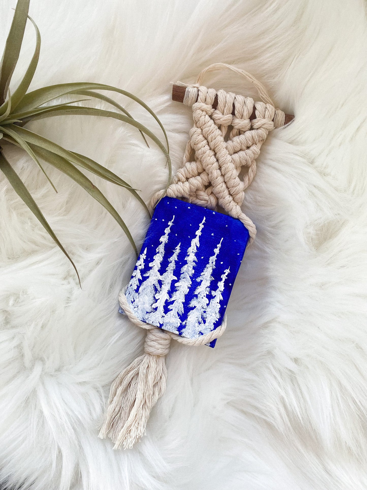 Snow Day Macrame + Mini Original Painting by Wares by Maegan + Art by Anya Toelle