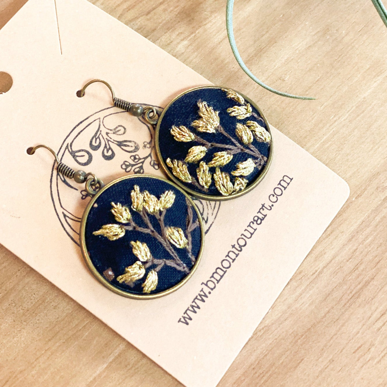 Golden Birch Branches Earrings by Brittany Montour