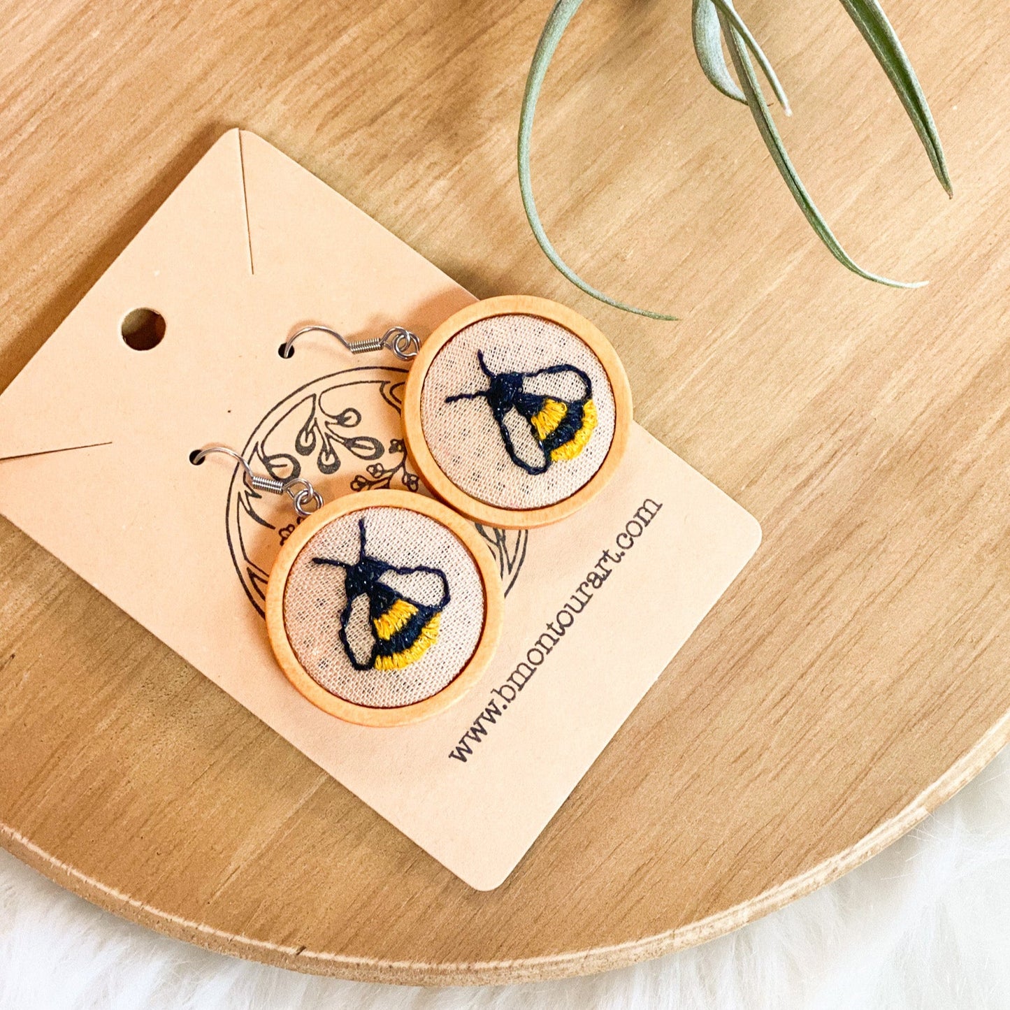 Buzzing Bees Earrings by Brittany Montour