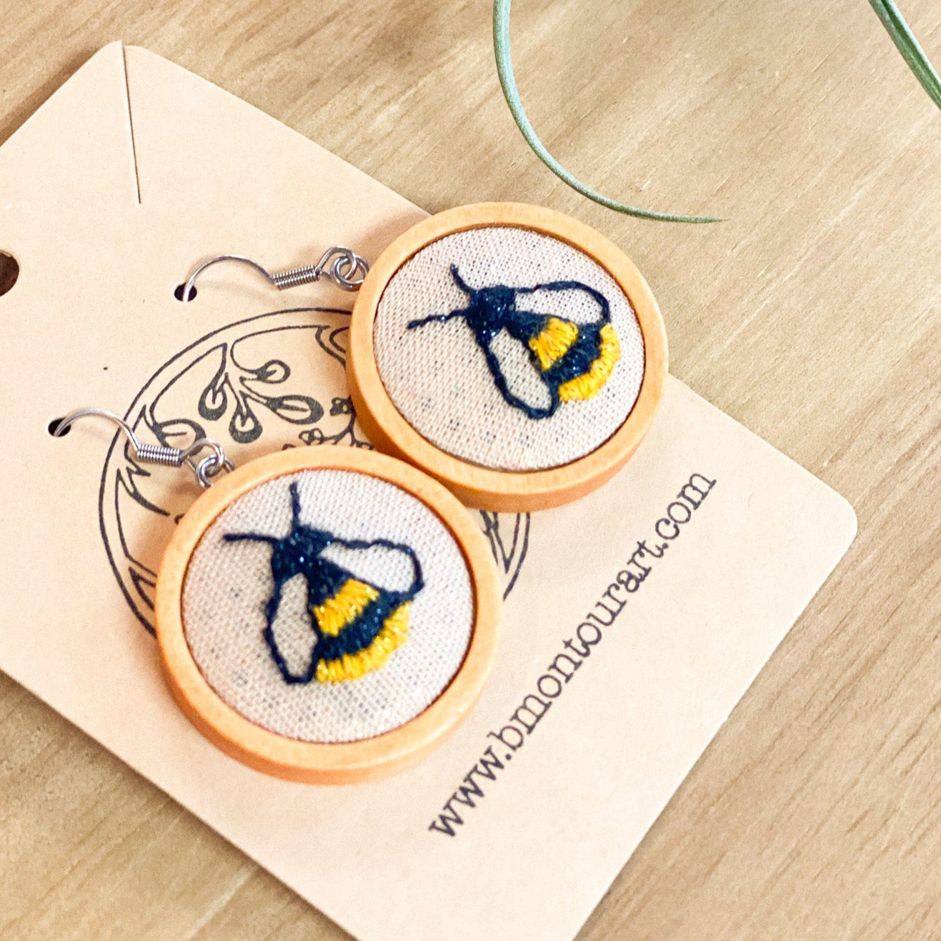 Buzzing Bees Earrings by Brittany Montour