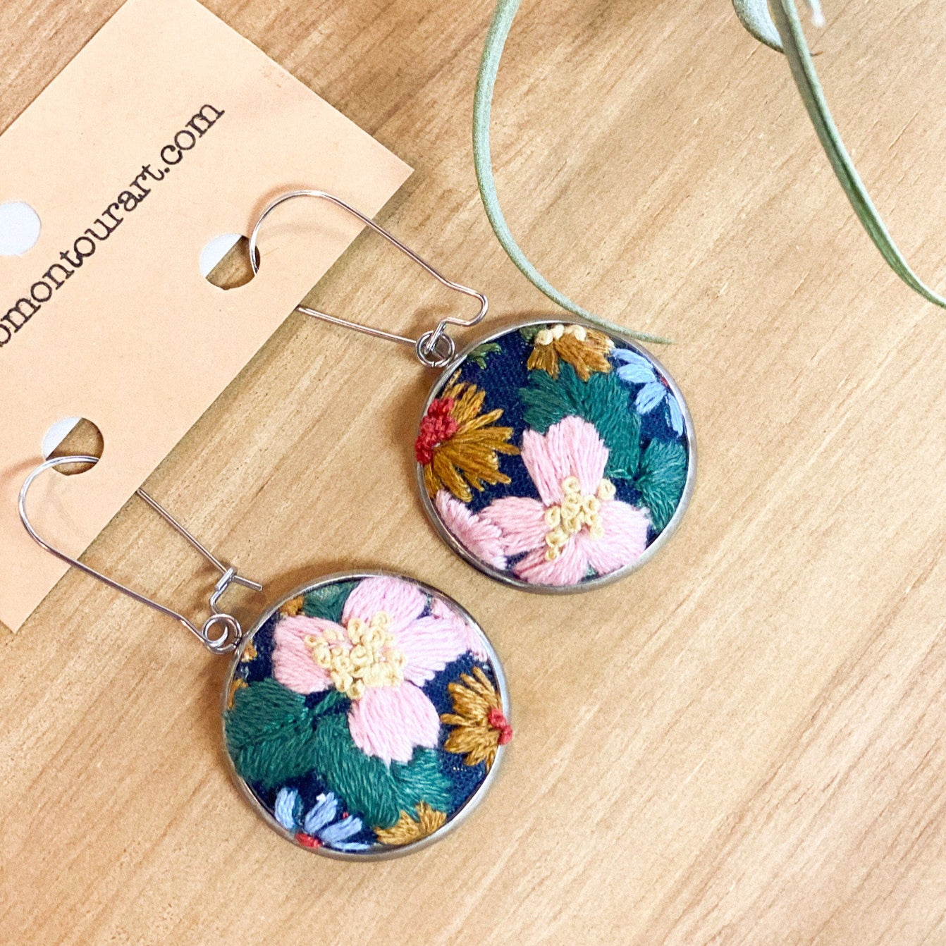 Wild Rose and Flowers Earrings by Brittany Montour