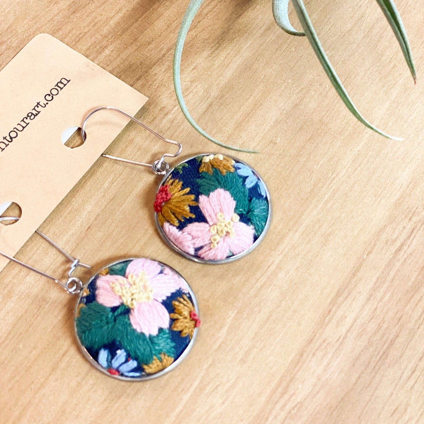 Wild Rose and Flowers Earrings by Brittany Montour