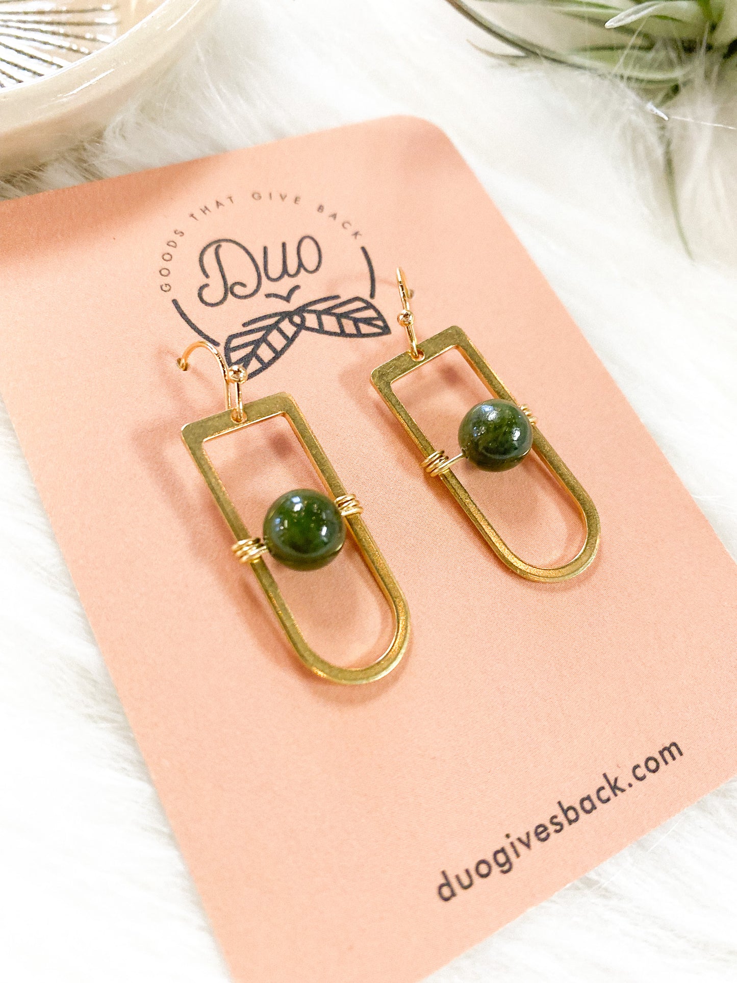 Sierra Stone Earrings | Brass by DUO Goods