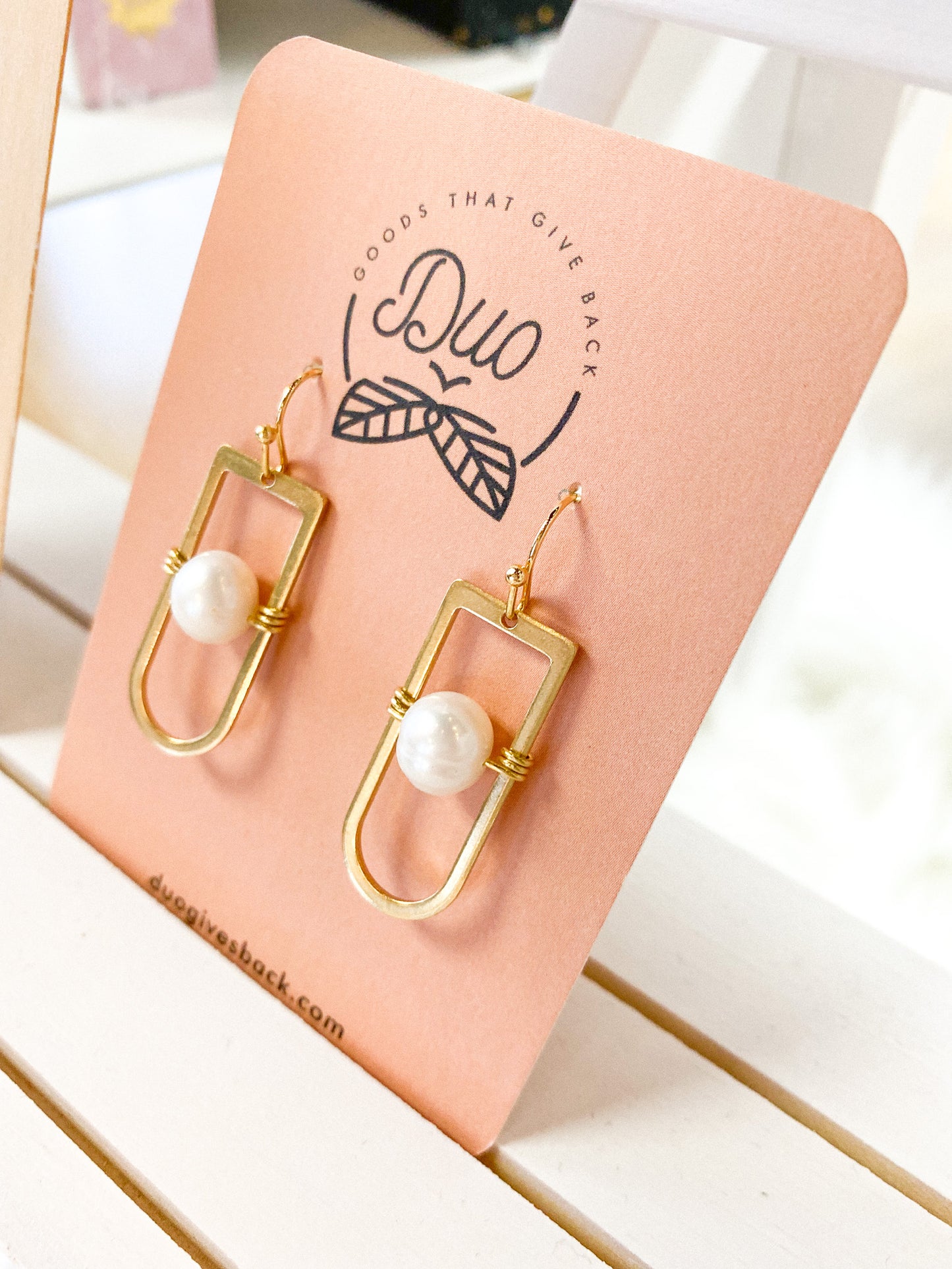 Sierra Stone Earrings | Brass by DUO Goods
