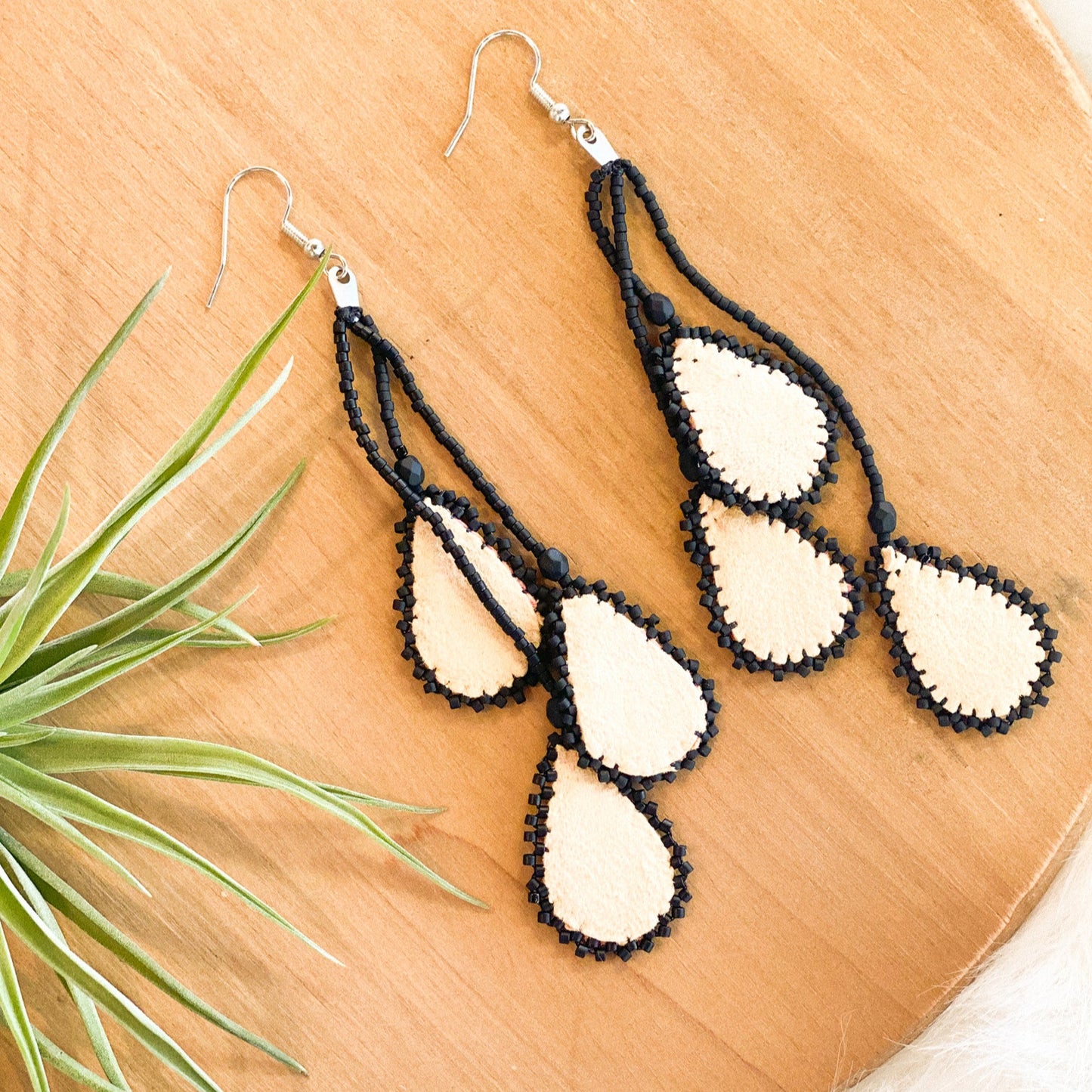 Deer Hide Teardrop Earrings #15 by Blanche Sam