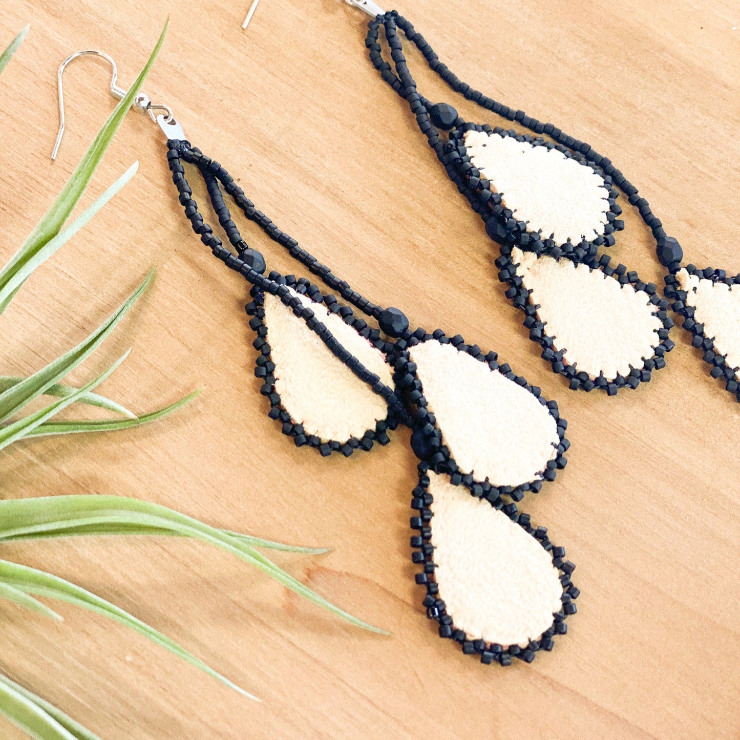 Deer Hide Teardrop Earrings #15 by Blanche Sam