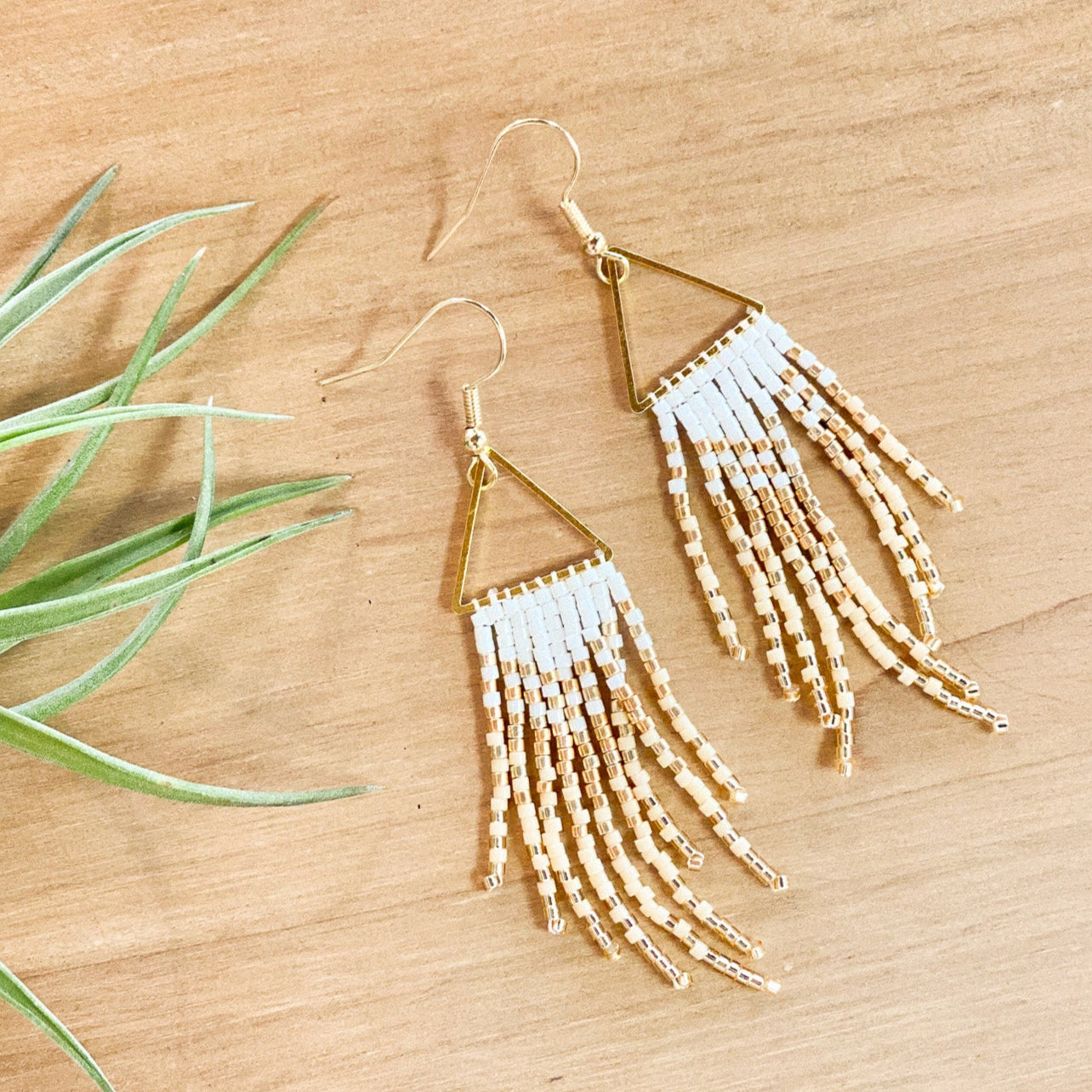 Triangle Beaded Earrings #18 by Blanche Sam