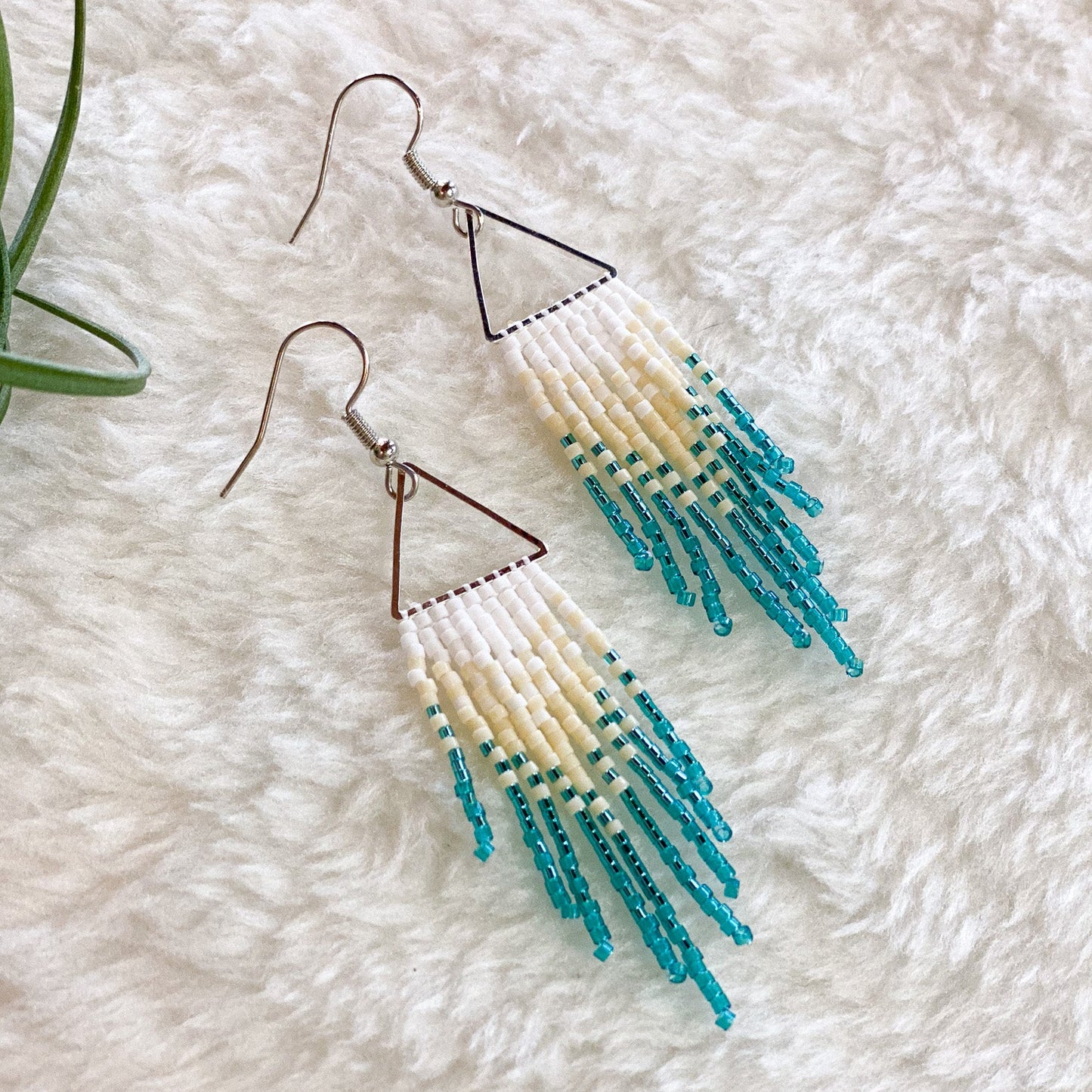 Delica Beaded Earrings #46 by Blanche Sam
