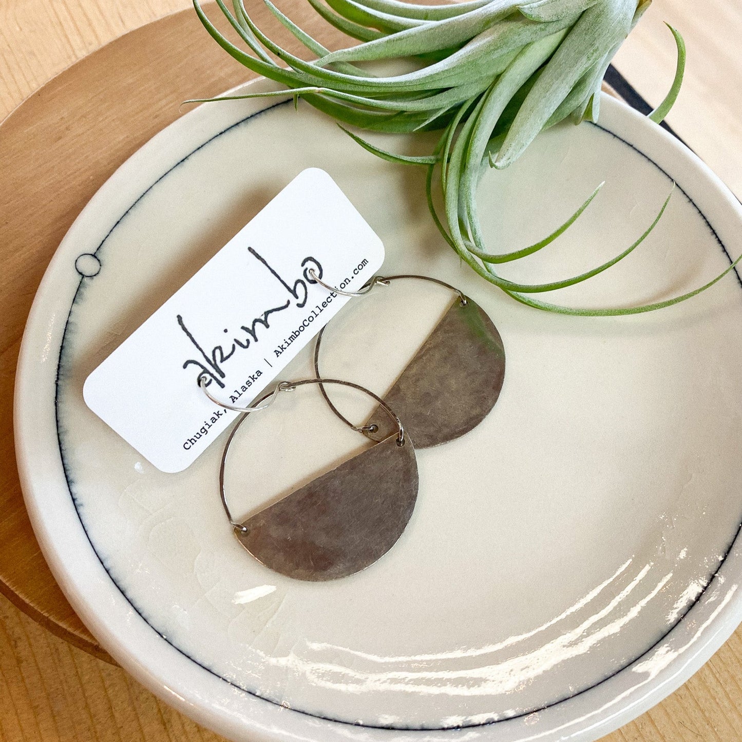 Super Moon | Antique Silver-Plated Earrings by Akimbo Collection