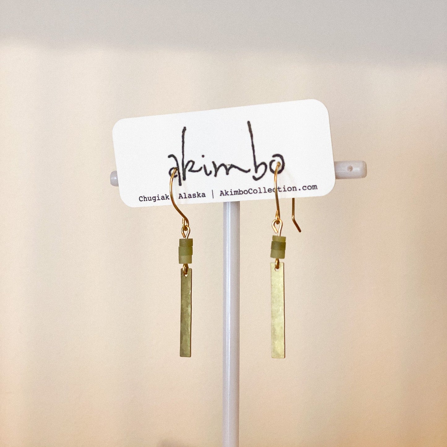 Green Gravity Jade Earrings by Akimbo Collection