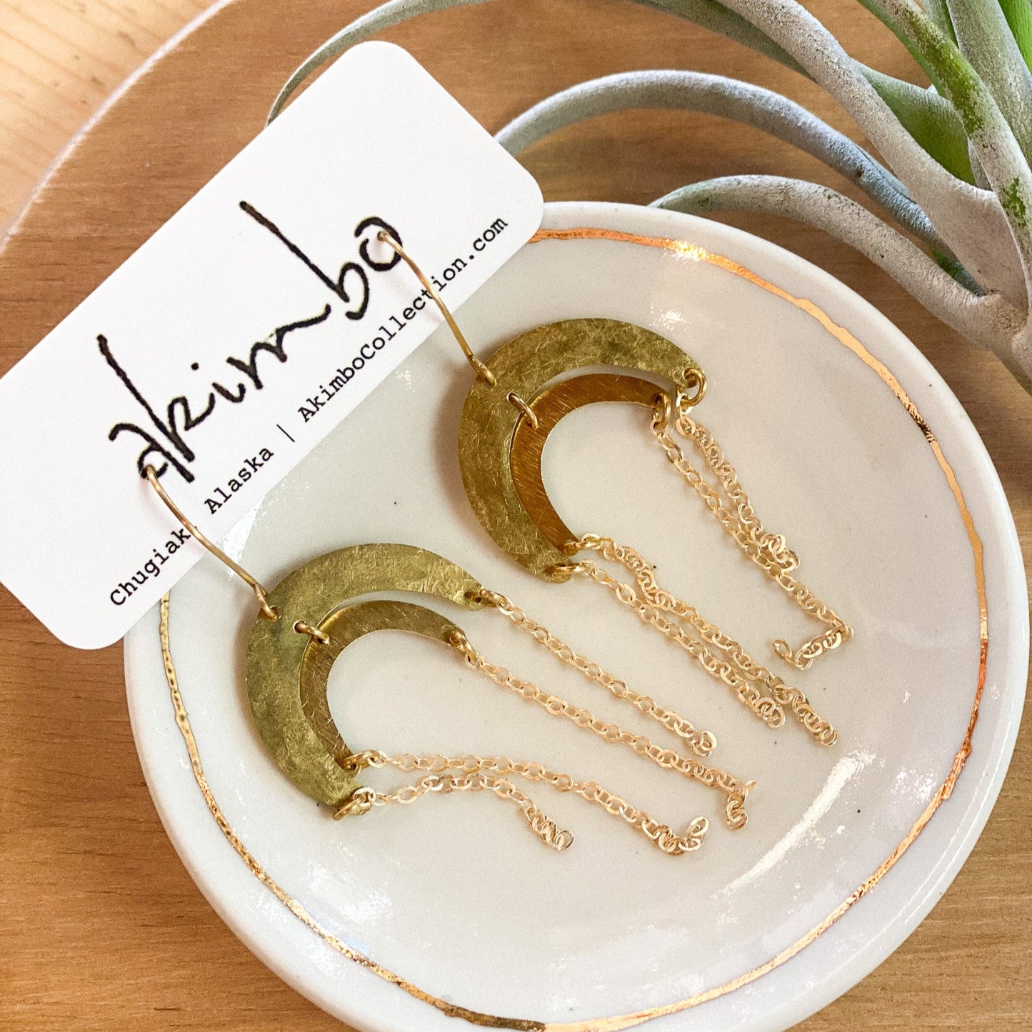 Nova | Brass Earrings by Akimbo Collection