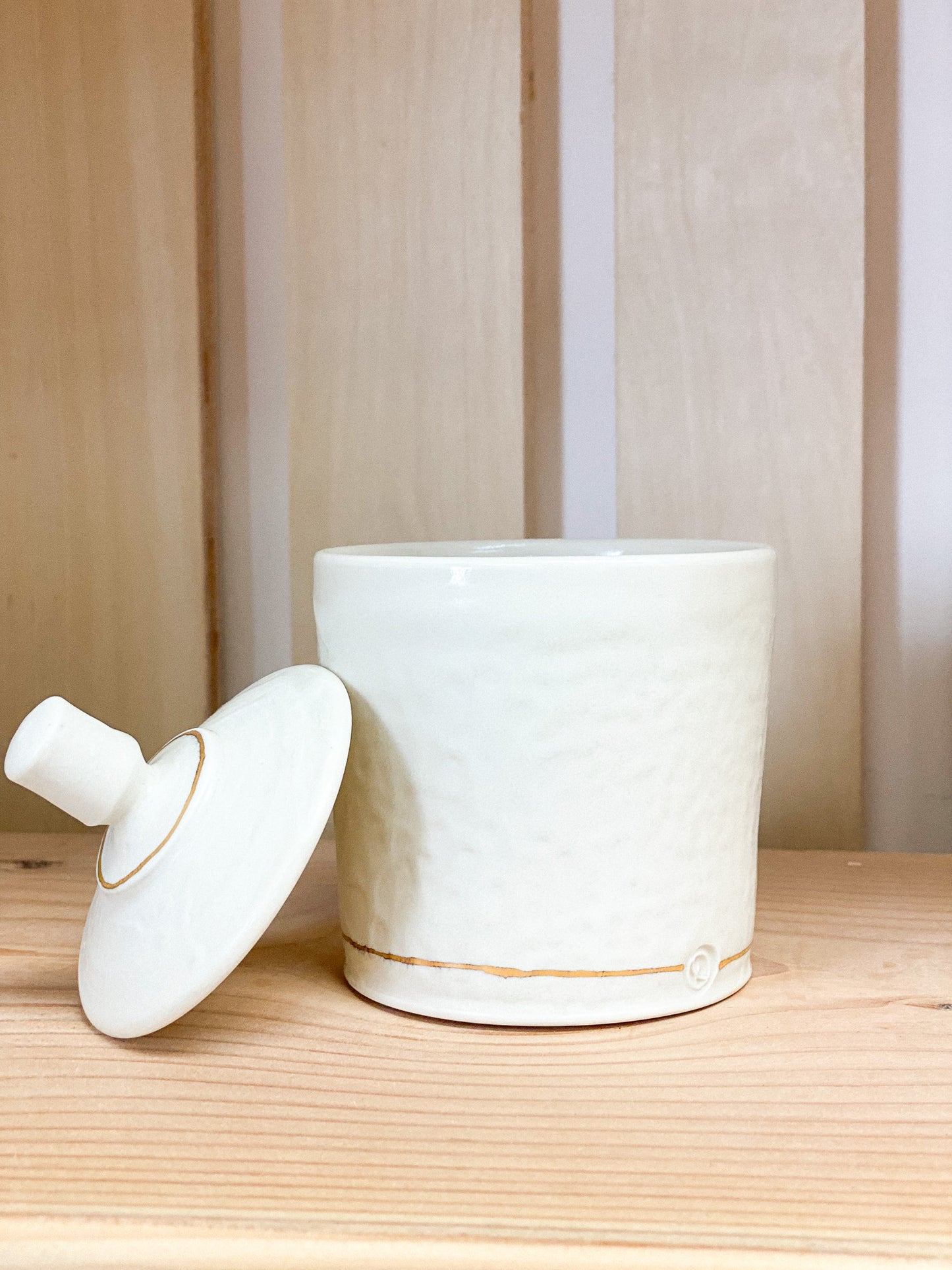 Porcelain + Gold Jar by K.Olson