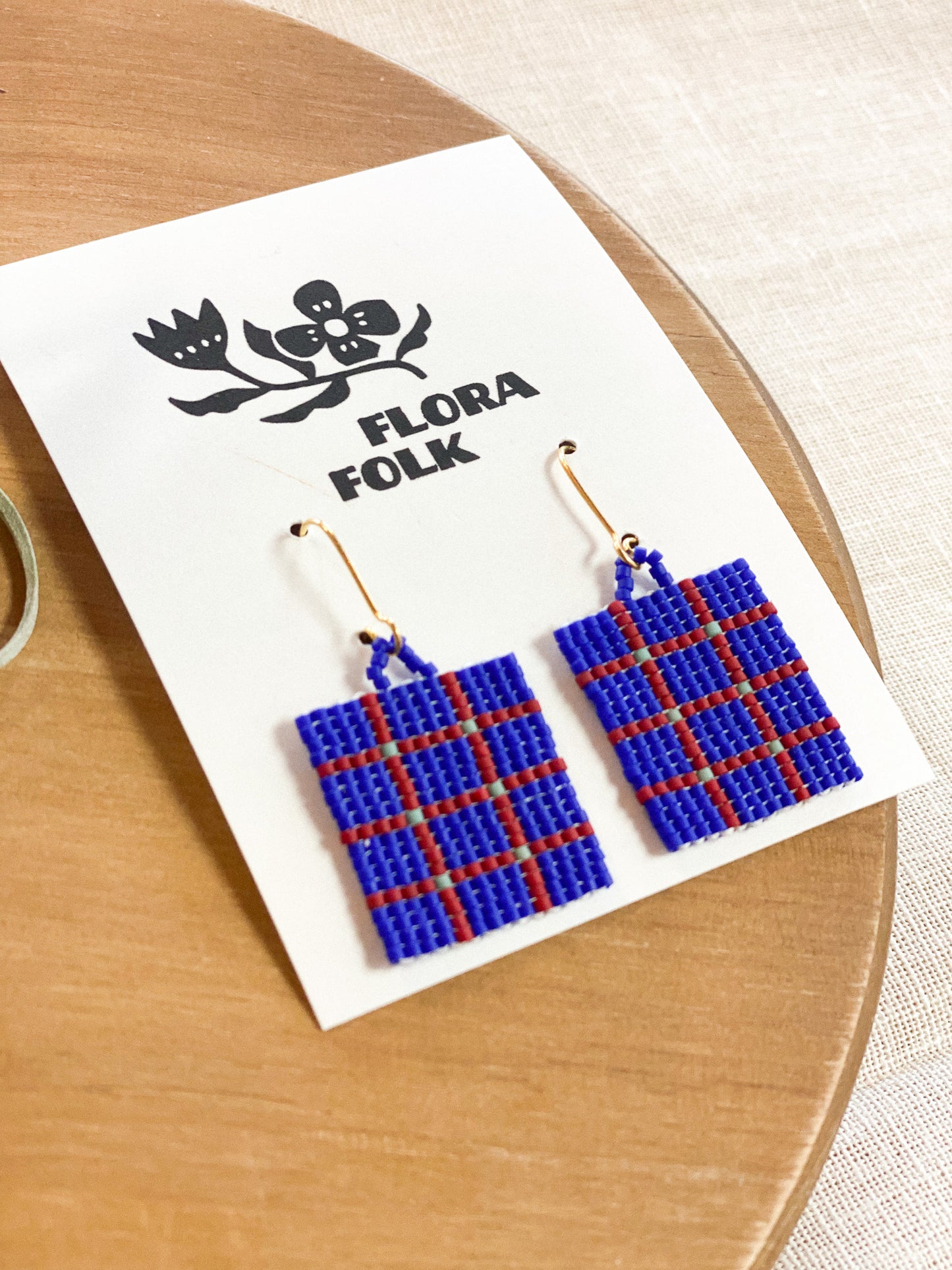 Cobalt Tapestry Earrings by Flora Folk