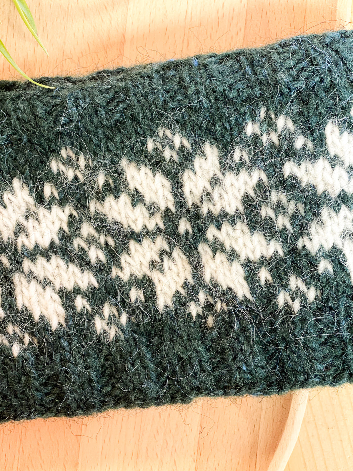 Snowflake Headband | Winter green + White by Kayleigh Knits