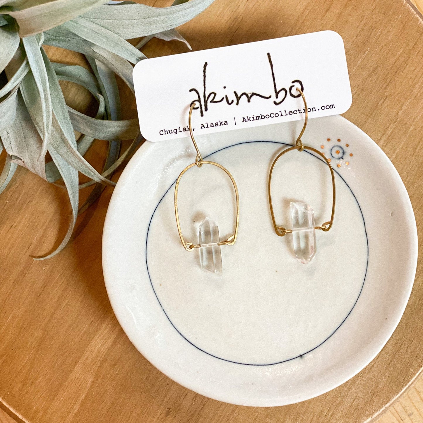 Springtime Fern Drop | Quartz Earrings by Akimbo Collection