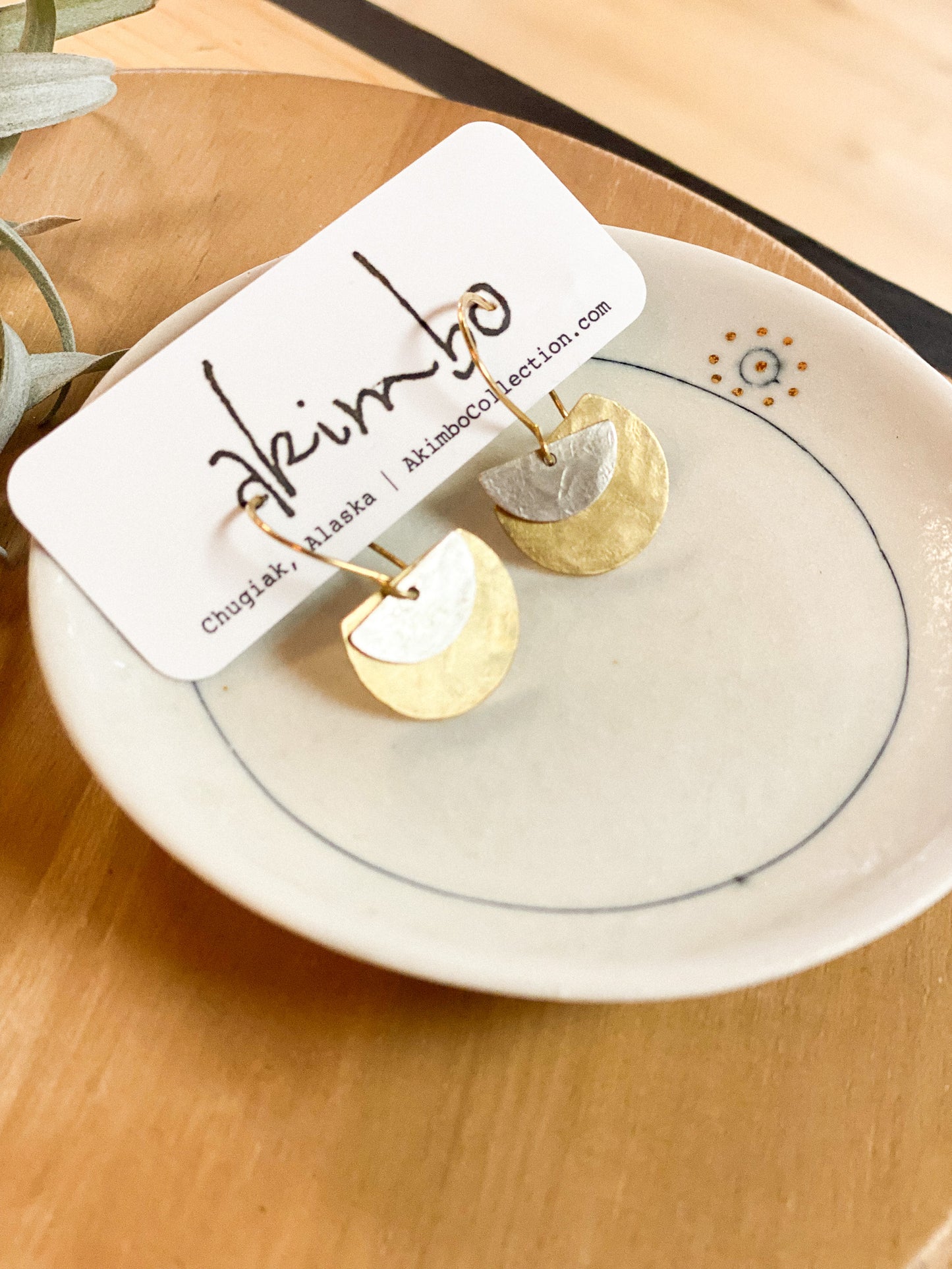 Parhelion Eclipse | ASP + Brass Earrings by Akimbo Collection
