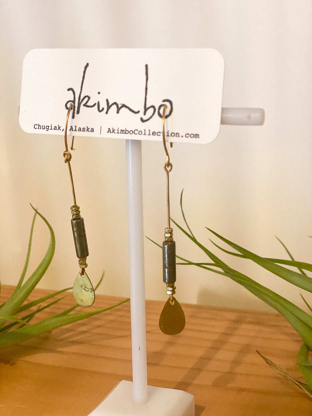 Oar Earrings | Pyrite by Akimbo Collection