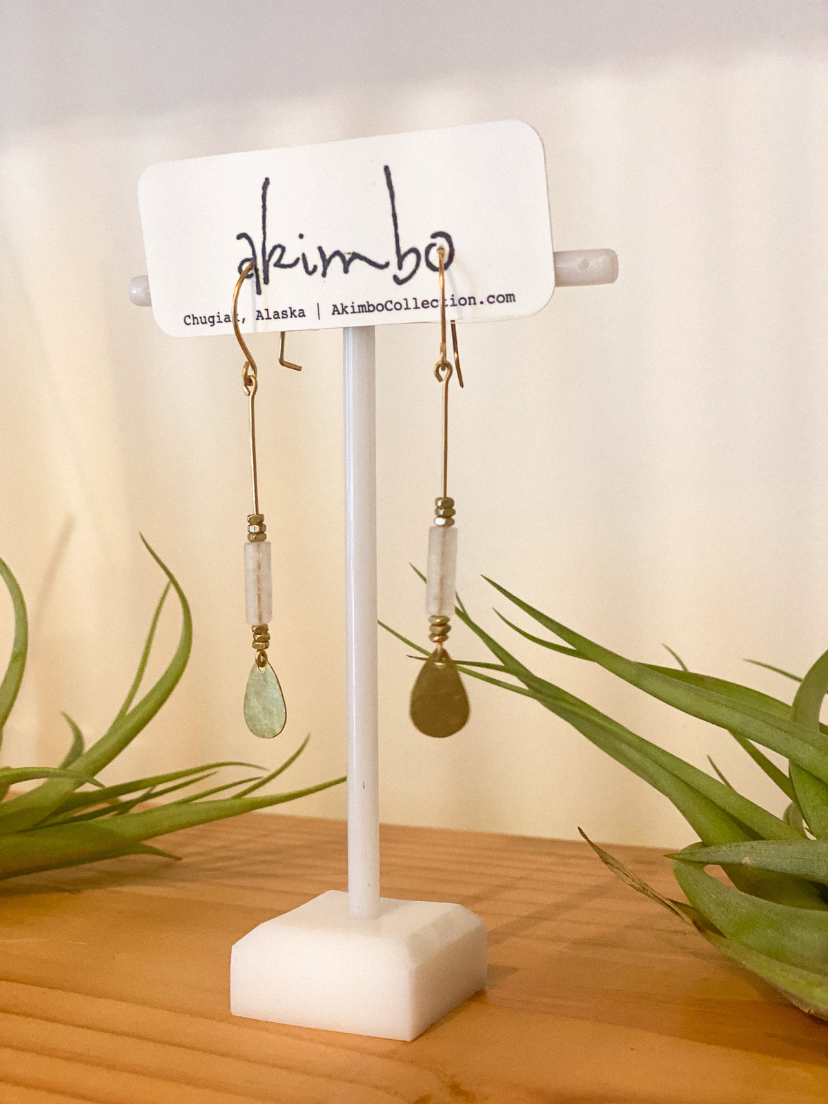 Oar Earrings | Clear Quartz by Akimbo Collection