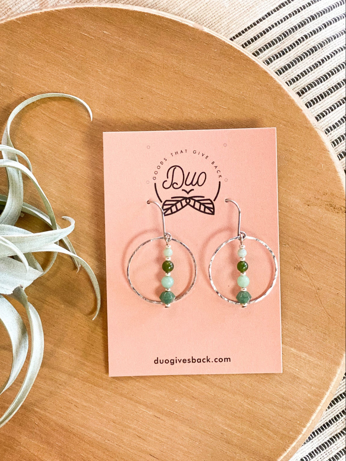 Stacy Circle Earrings | Misty Forest + Silver by DUO Goods