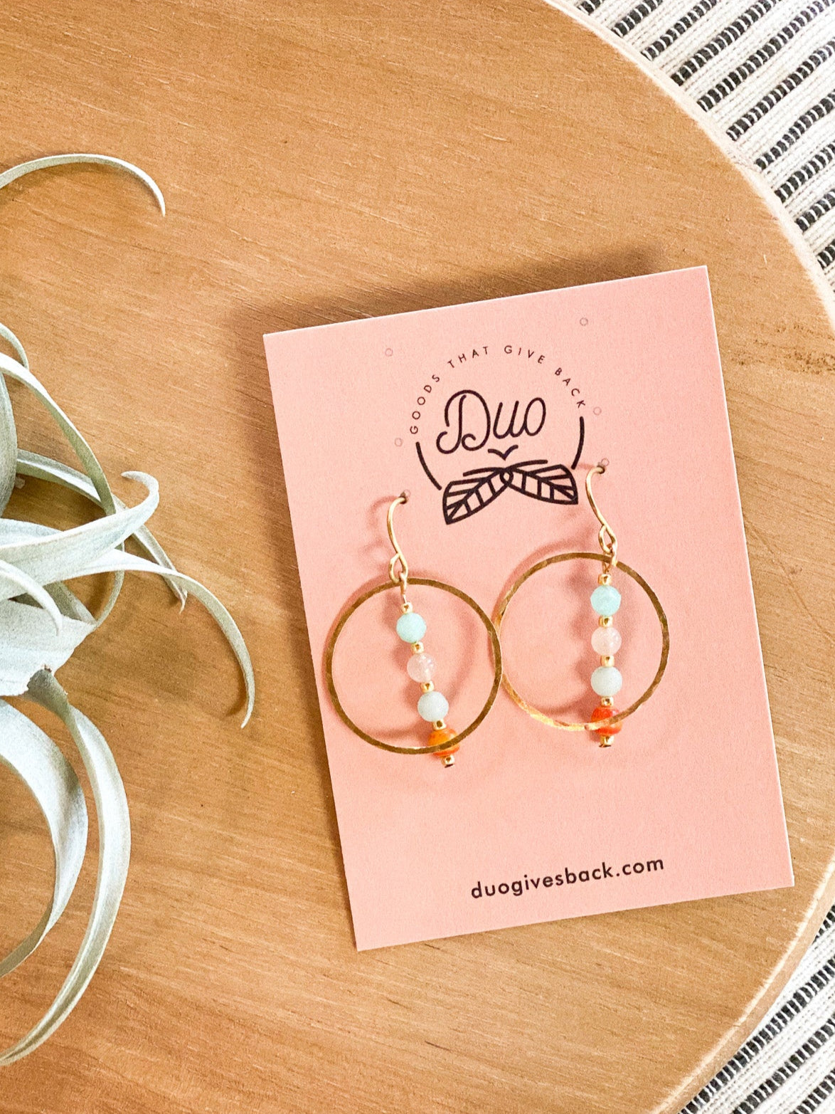 Stacy Circle Earrings | Sunset + Brass by DUO Goods