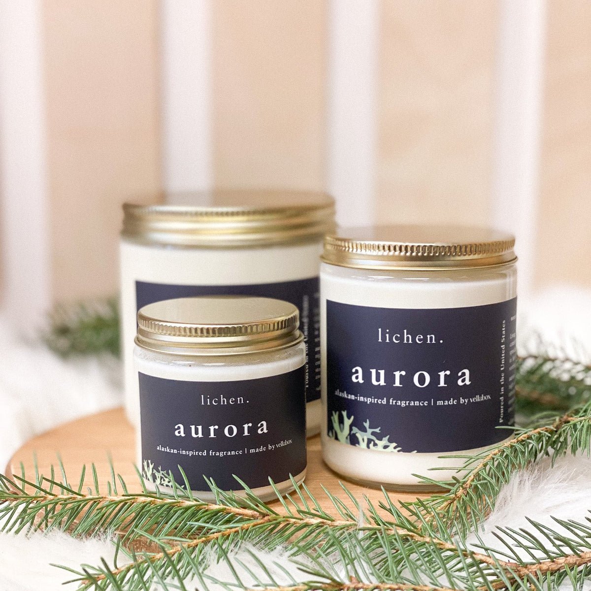 Aurora Soy Wax Candle by Lichen x Vellabox