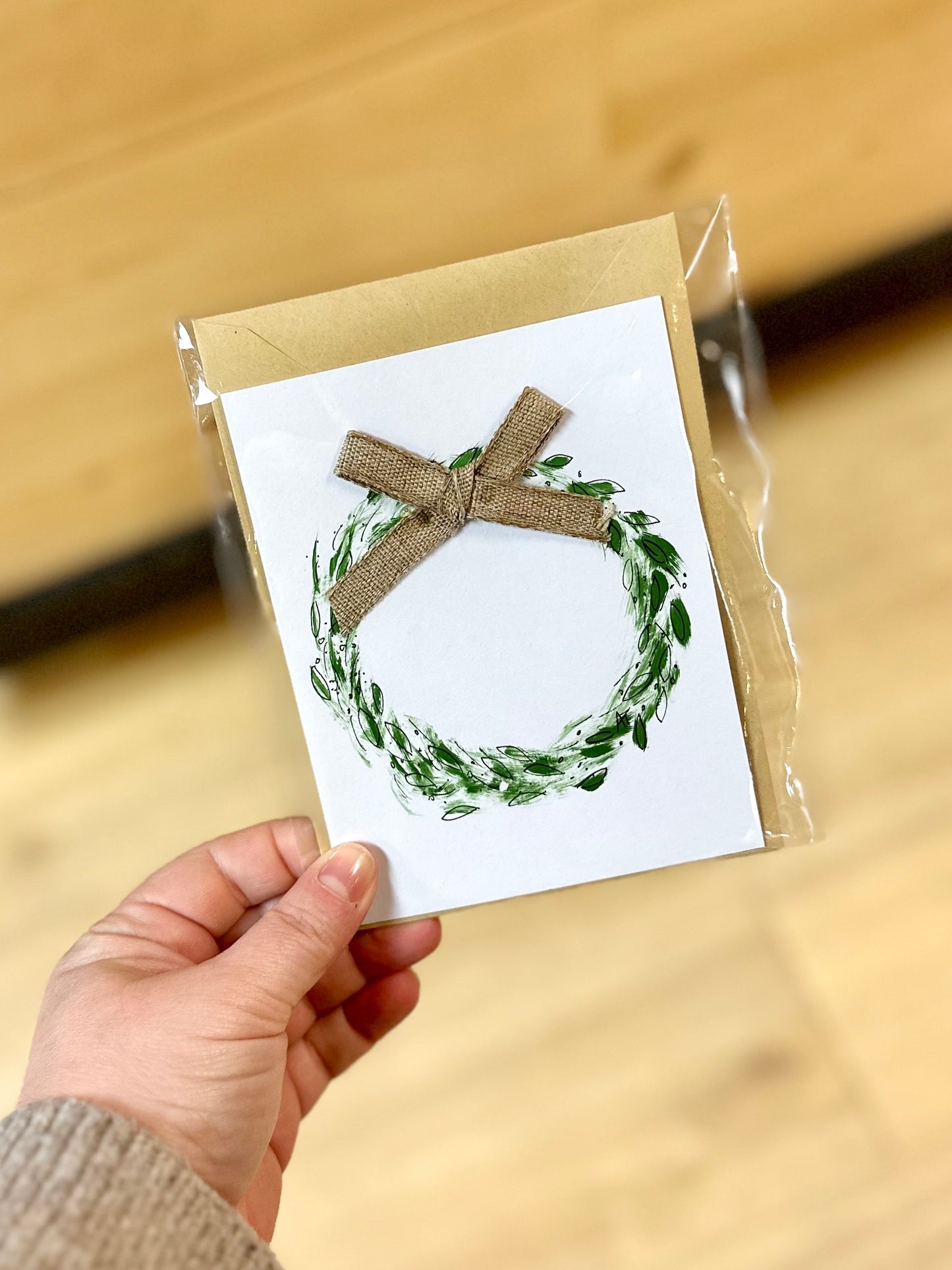 Hand Painted Holiday Card by Anya Toelle