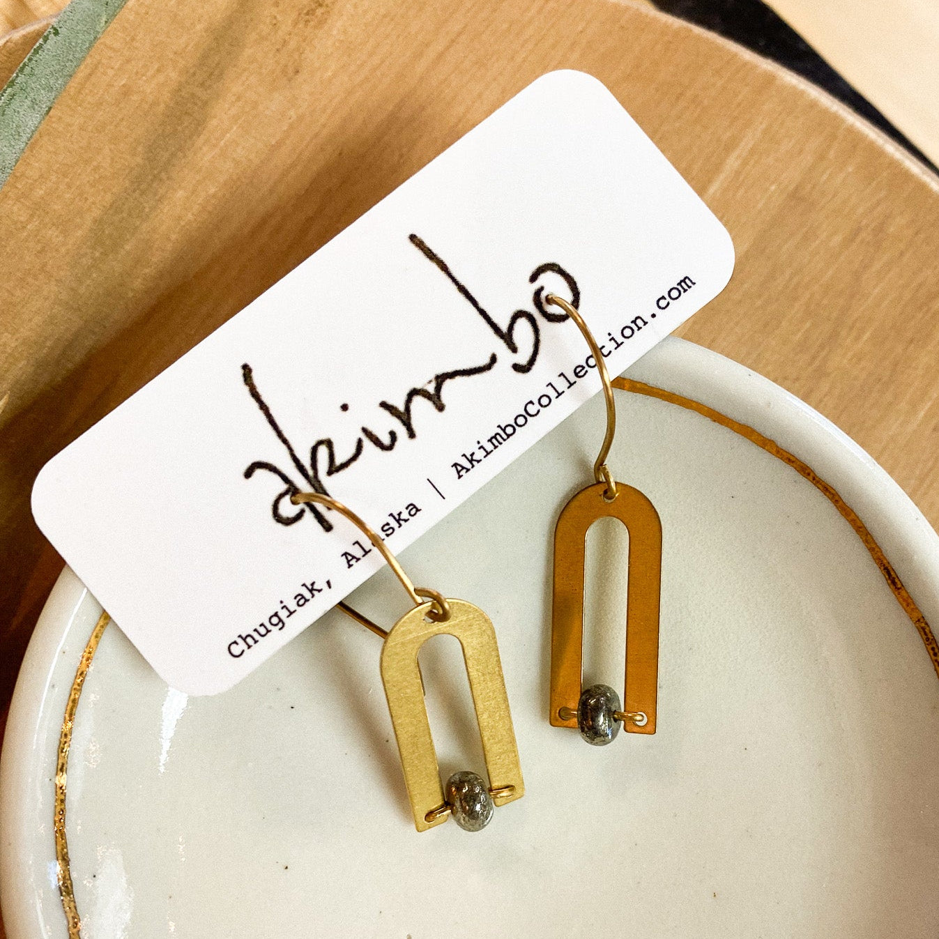 Magnetic North | Pyrite Bead Earrings by Akimbo Collection