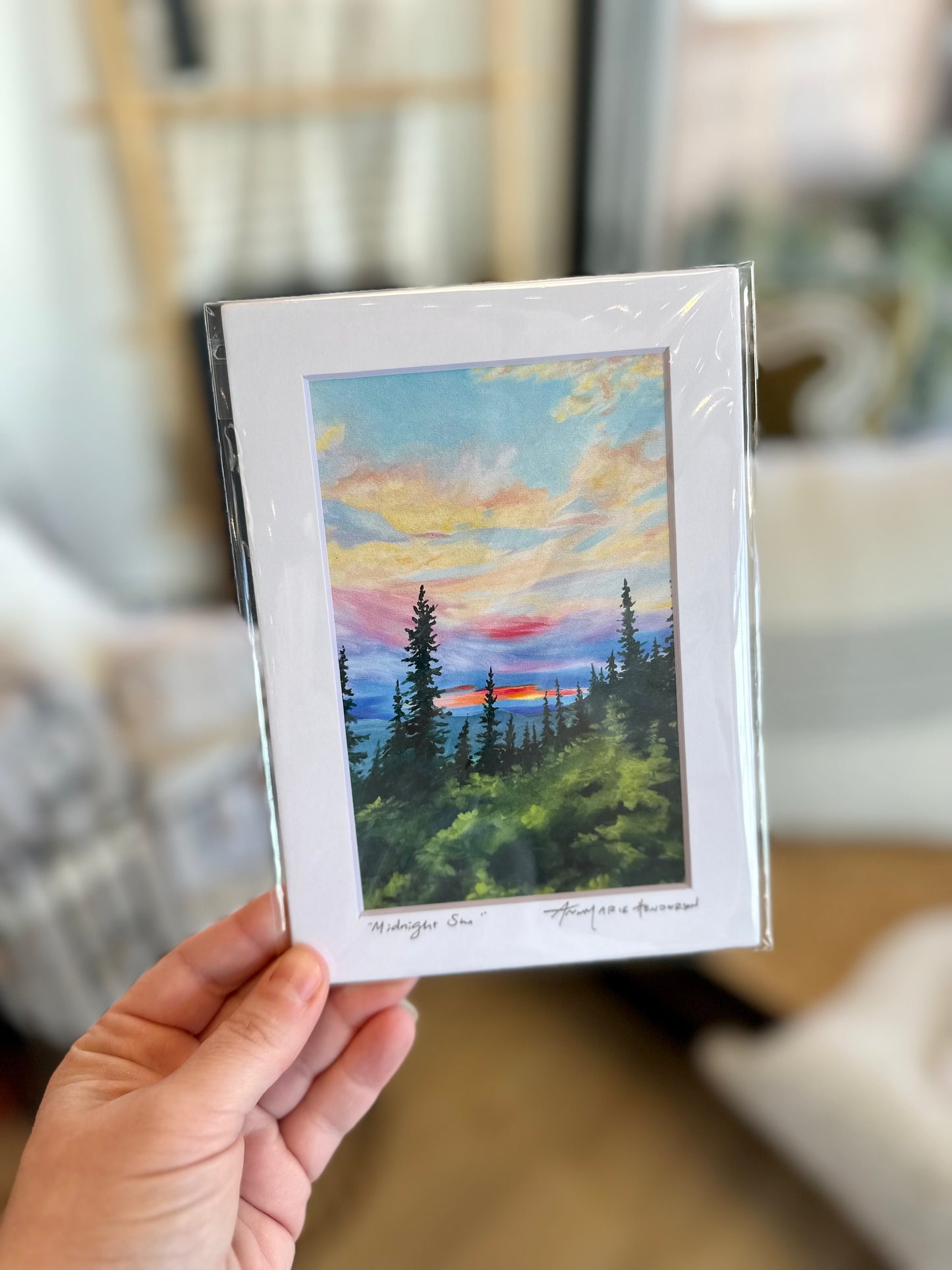 Midnight Sun 4x6 Matted Print by AnnMarie Henderson