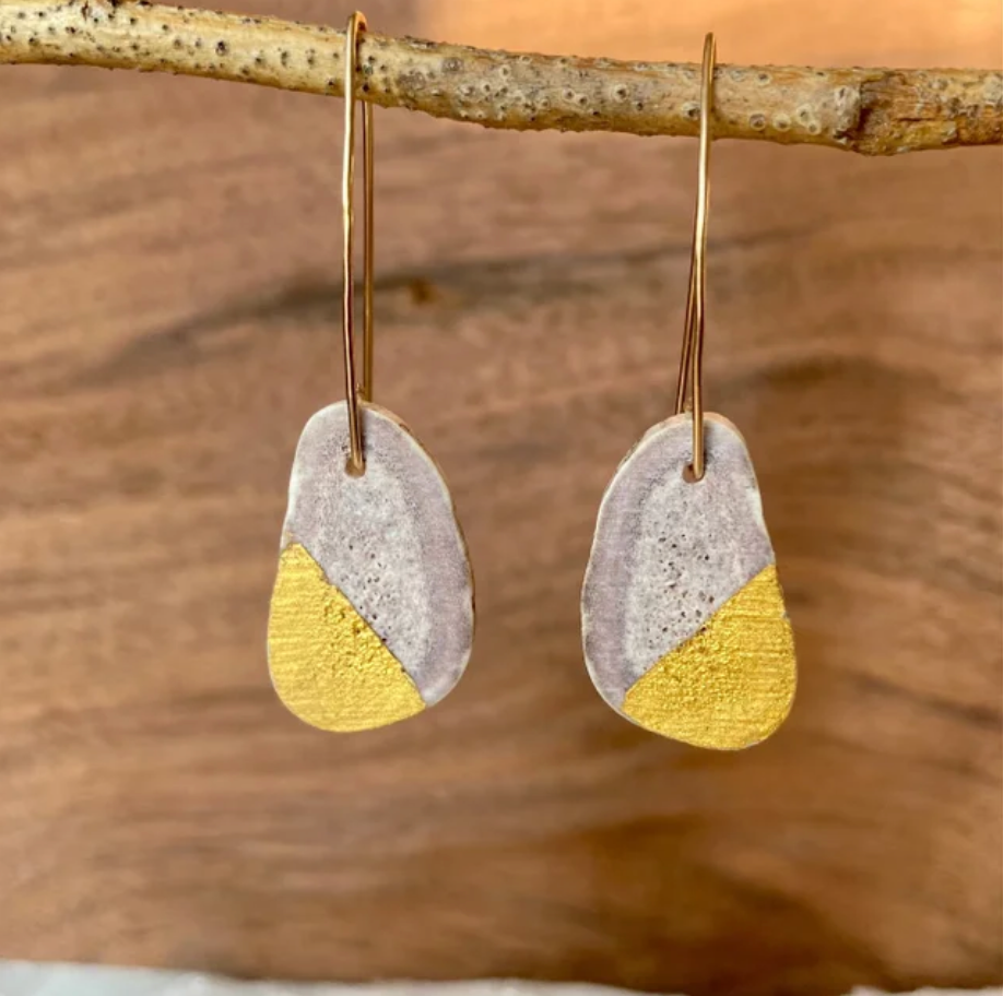 Gold Leaf Antler Dangle Earrings by DUO Goods