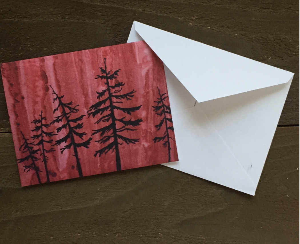 Spruce Tree Silhouettes Card by Printworthy