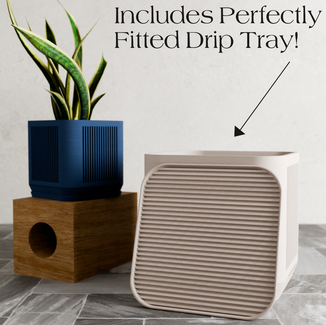 Large Stack Planter in Black by Modernized Pottery